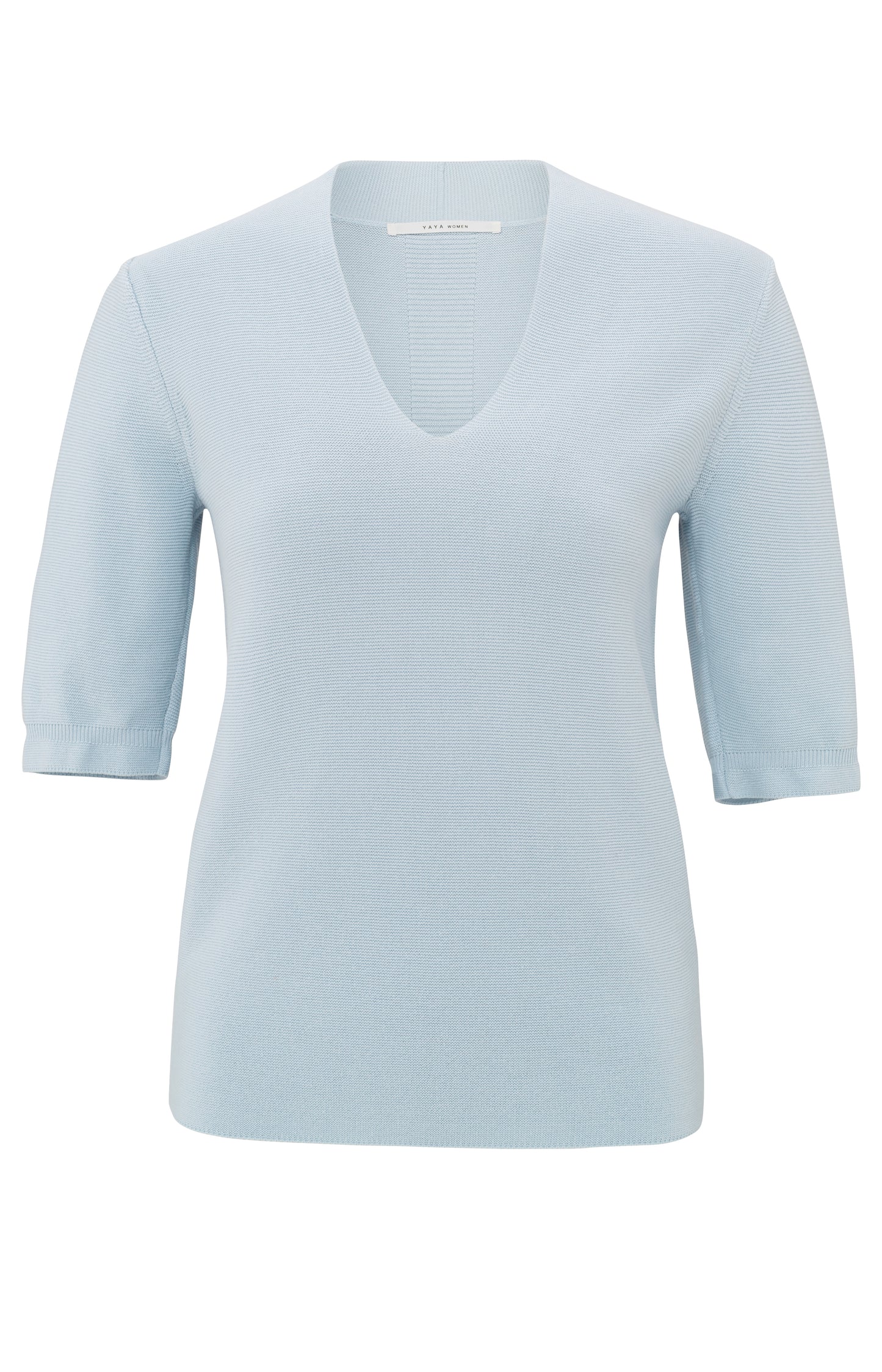 YAYA V-Neck Short Sleeve Sweater