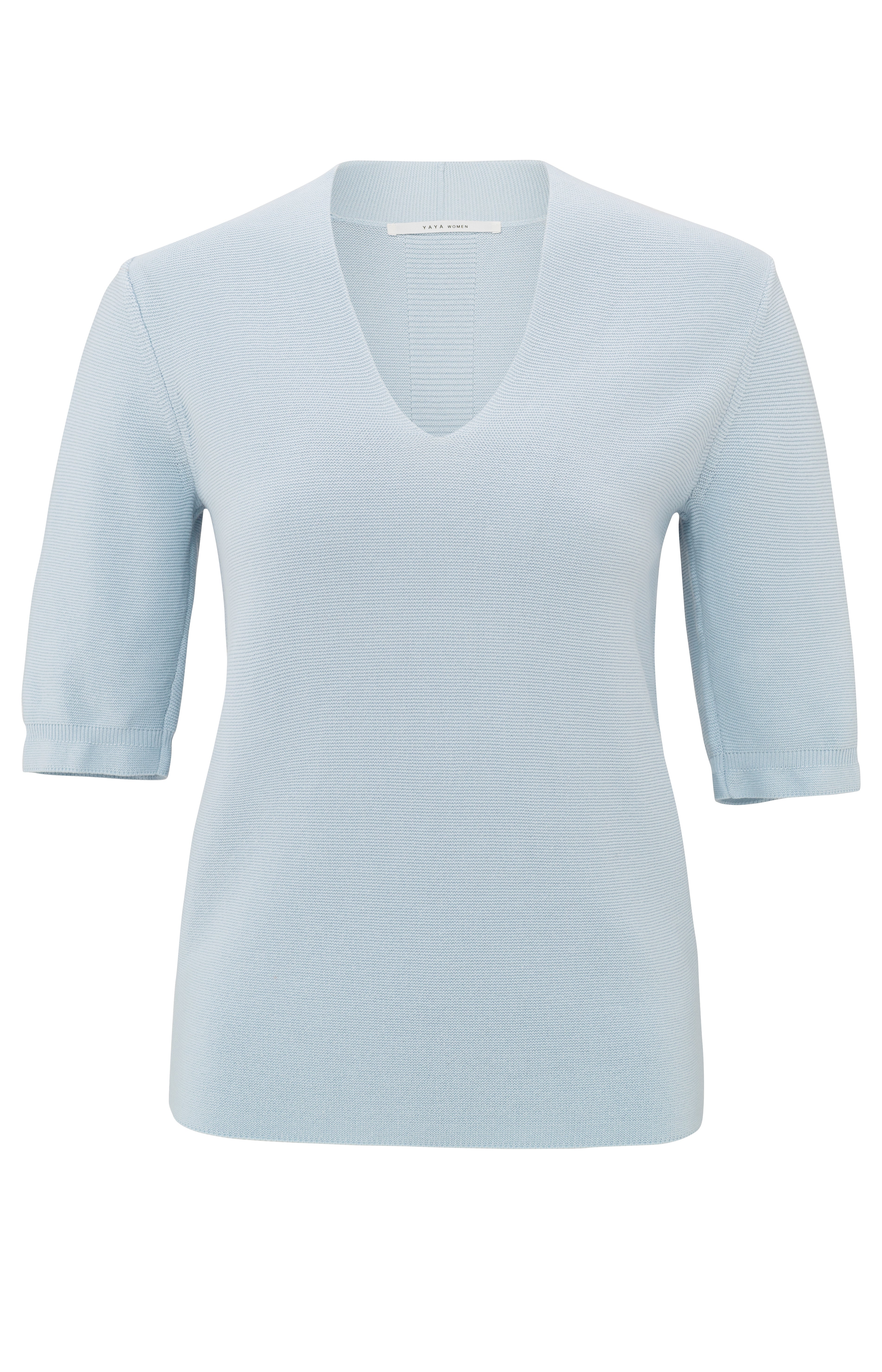 YAYA V-Neck Short Sleeve Sweater
