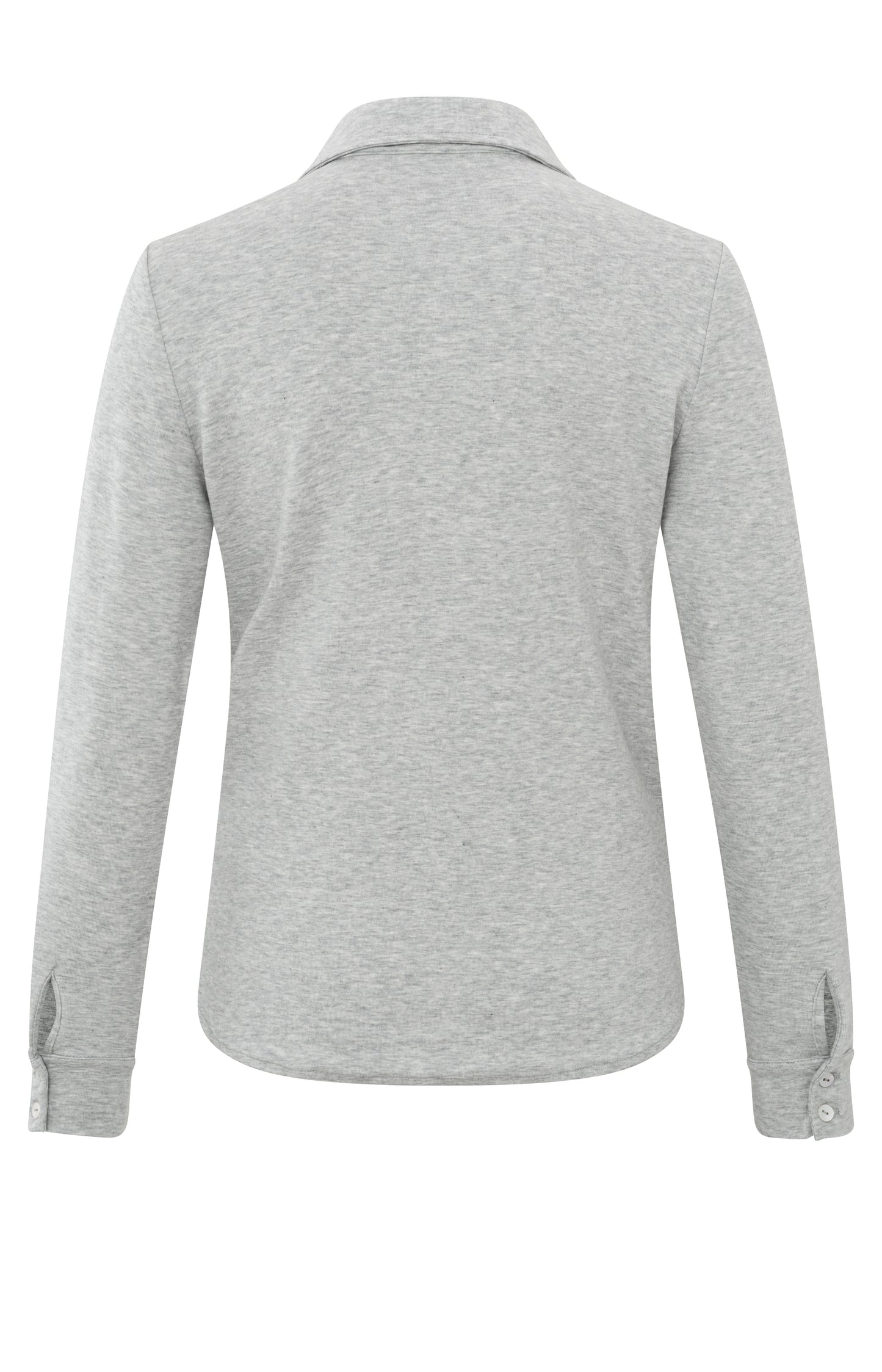 YAYA Sky Grey Melange Collar Long Sleeve