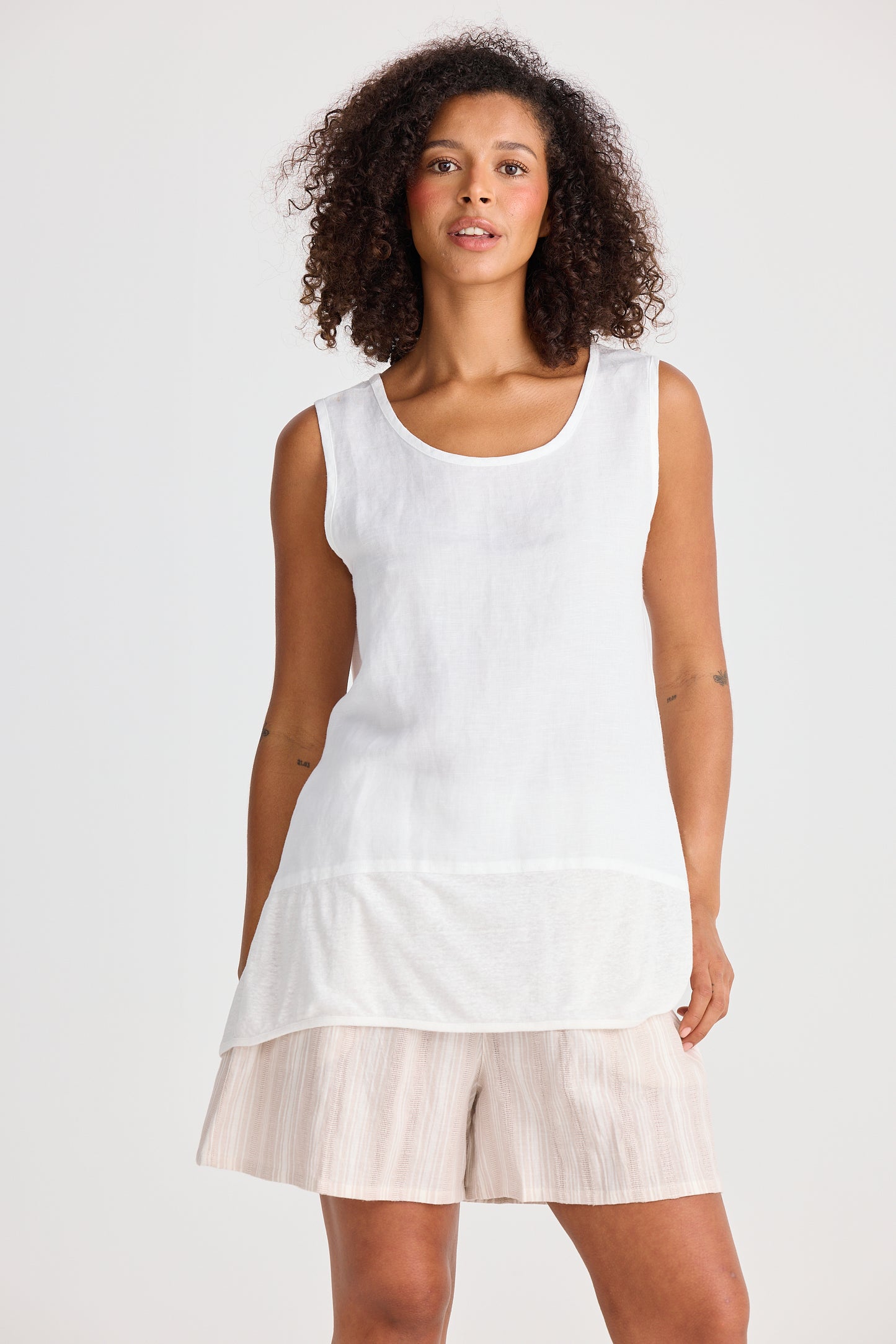 Shanty Nomad Knit Singlet - White