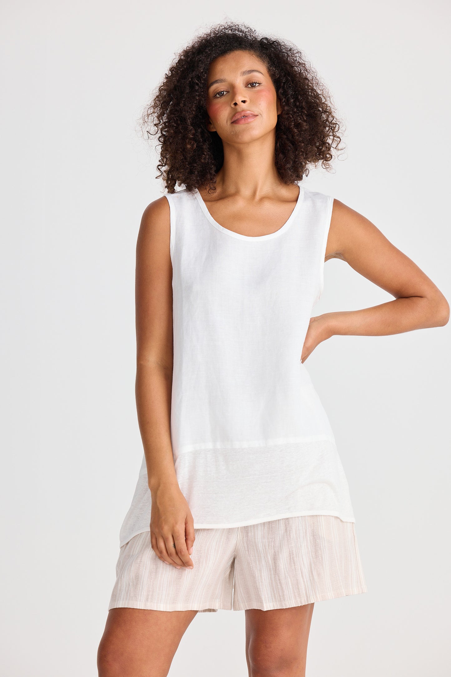 Shanty Nomad Knit Singlet - White