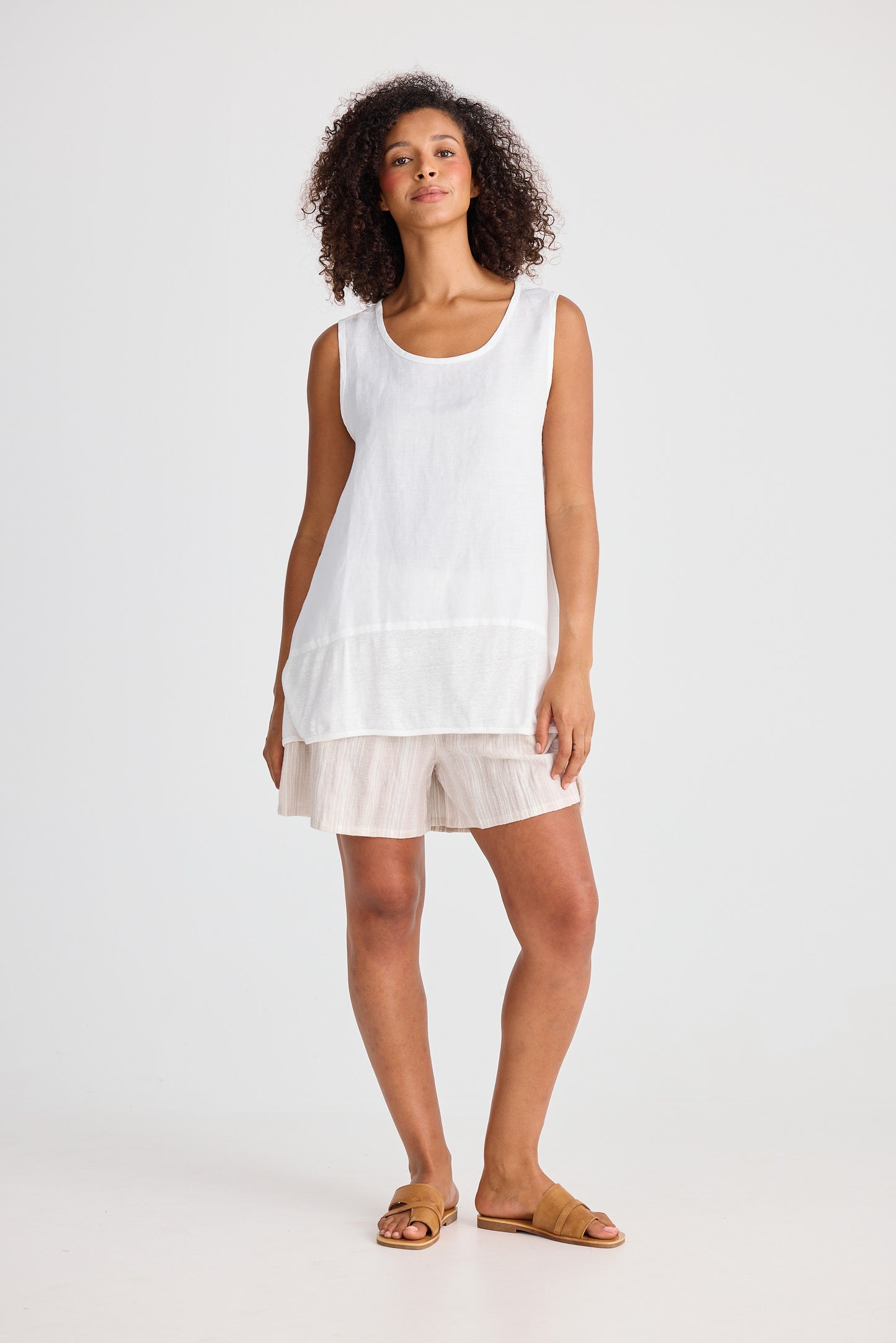 Shanty Nomad Knit Singlet - White