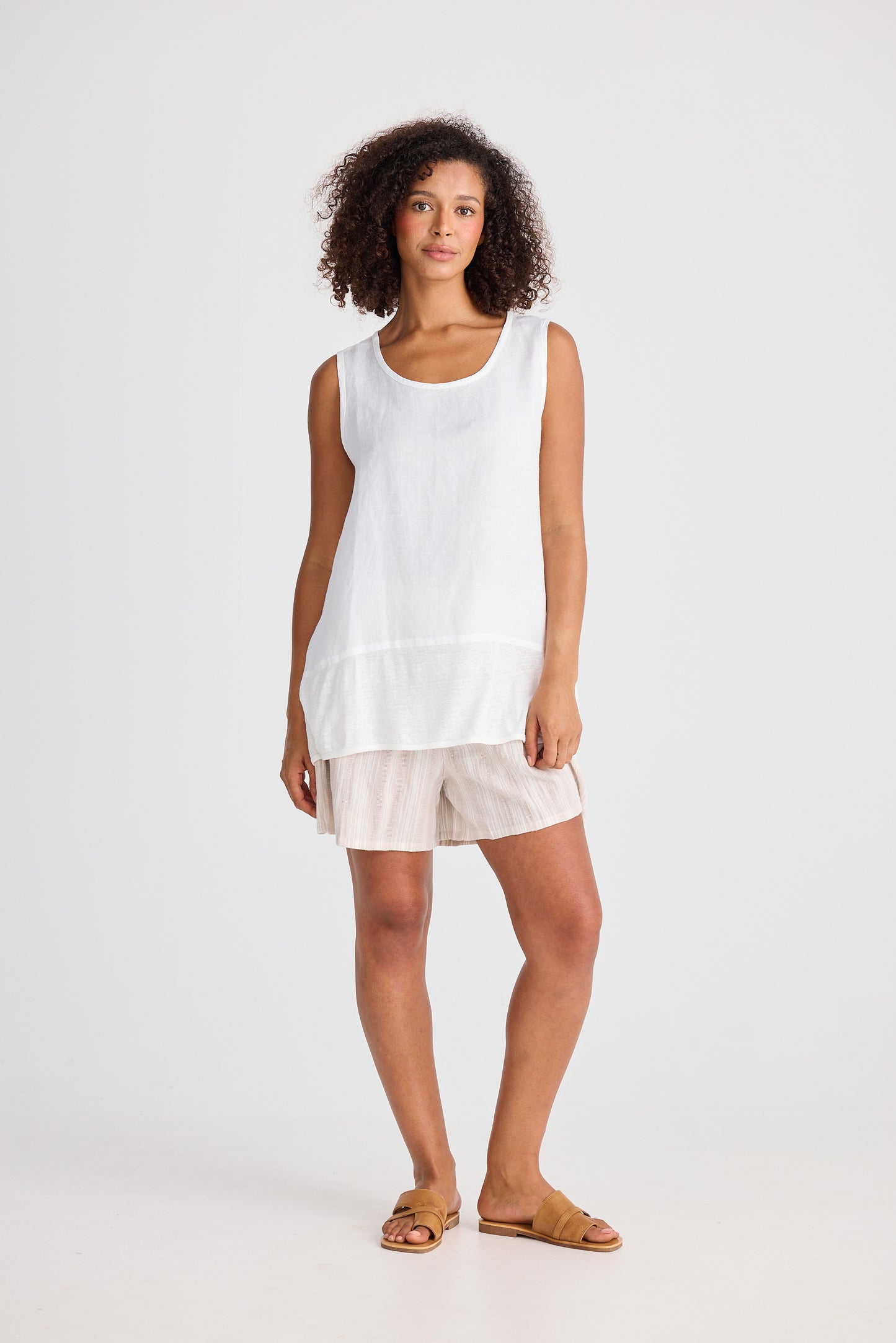 Shanty Nomad Knit Singlet - White