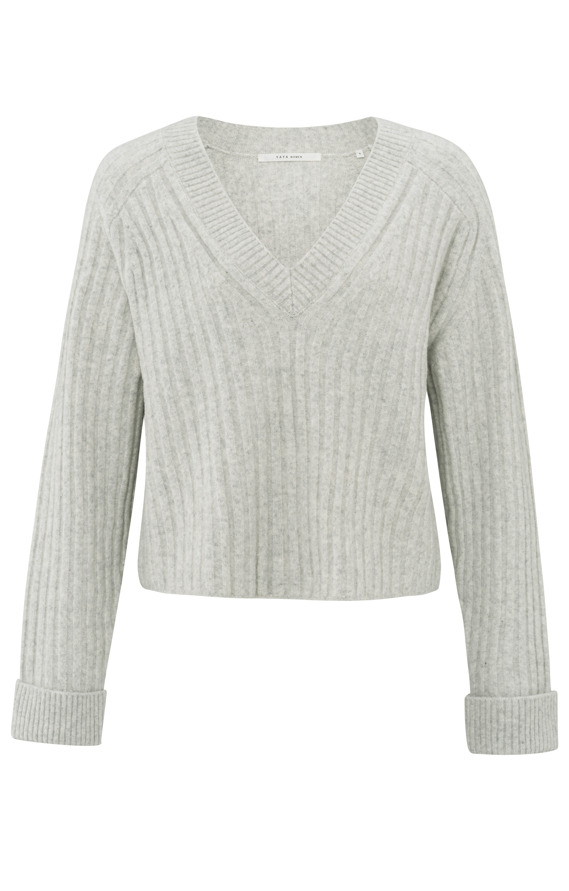 YAYA V-neck Rib Sweater Ls