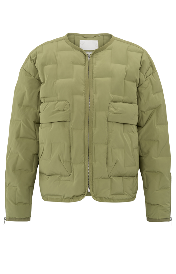 YAYA Short Nylon Quilted Jacket With Zipper Details