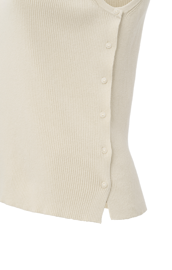 YAYA Sleeveless Top With Buttons At Sides