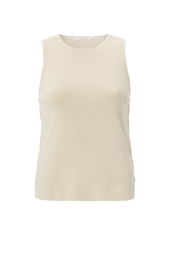 YAYA Sleeveless Top With Buttons At Sides