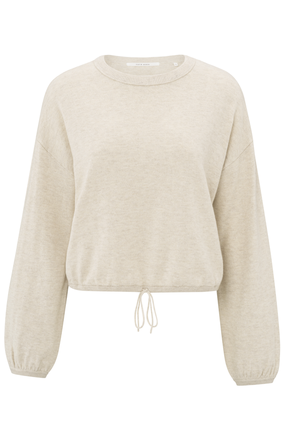 YAYA Sweater With Cord At Bottom Hem