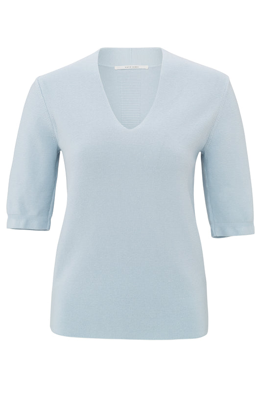YAYA V-Neck Short Sleeve Sweater