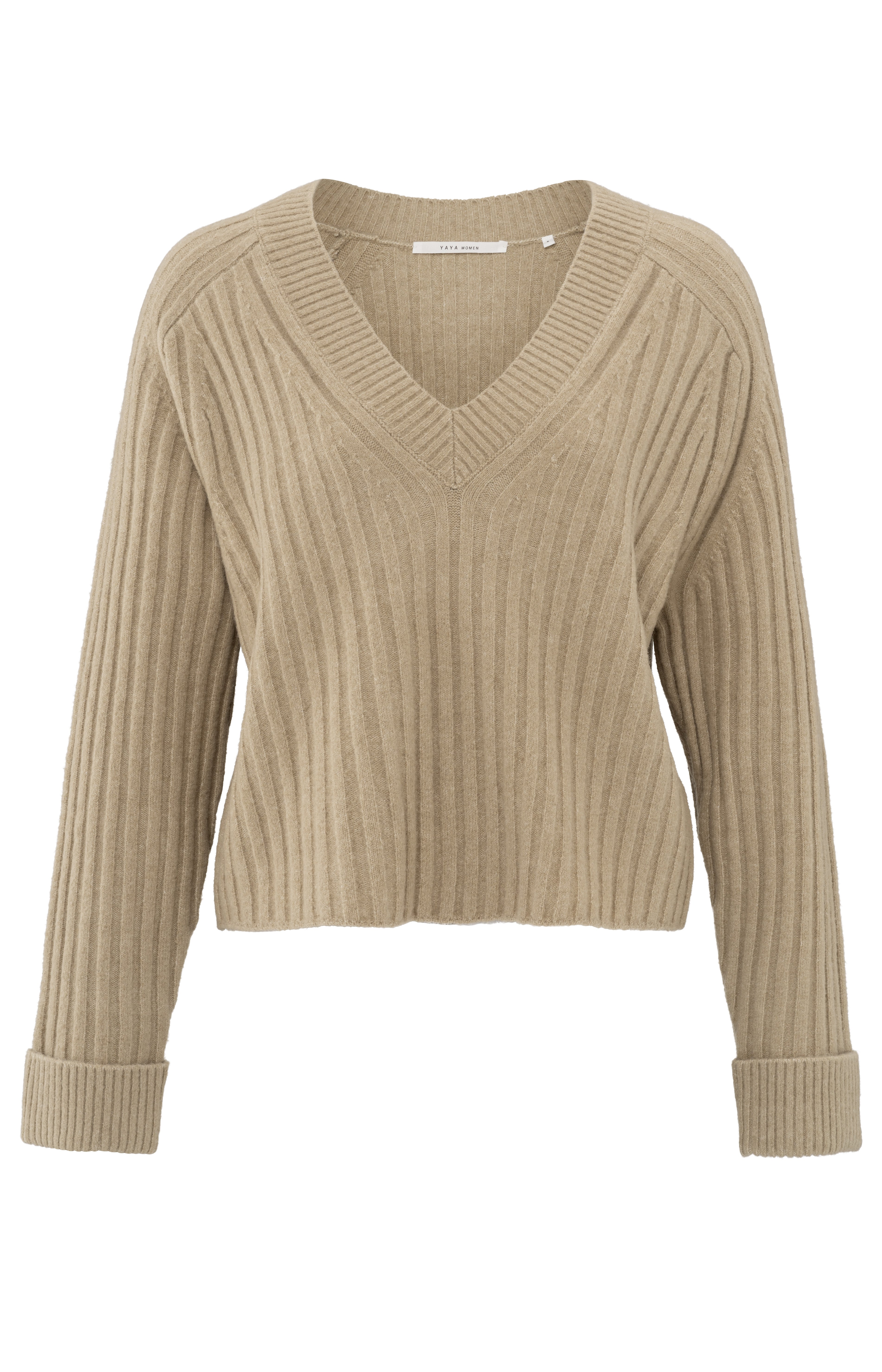 YAYA Safari Melange V-Neck Sweater