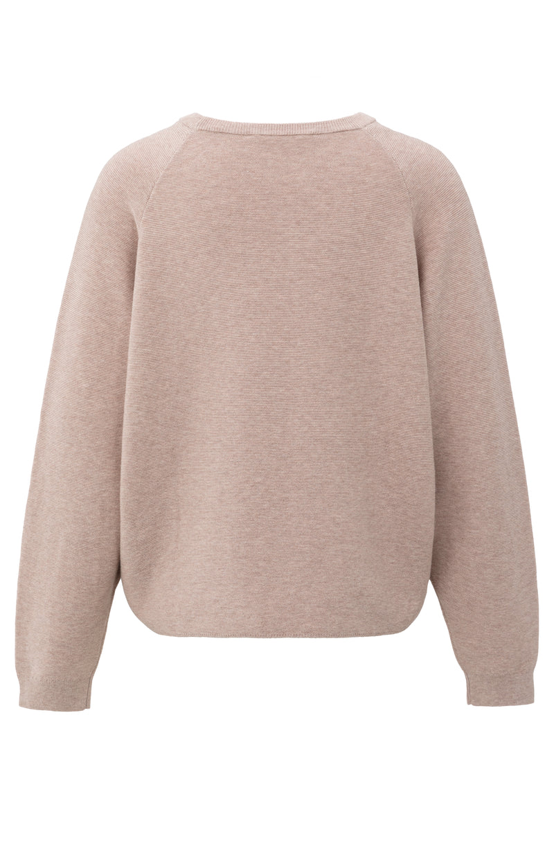 YAYA Sweater with seam details Dusty Pink Melange