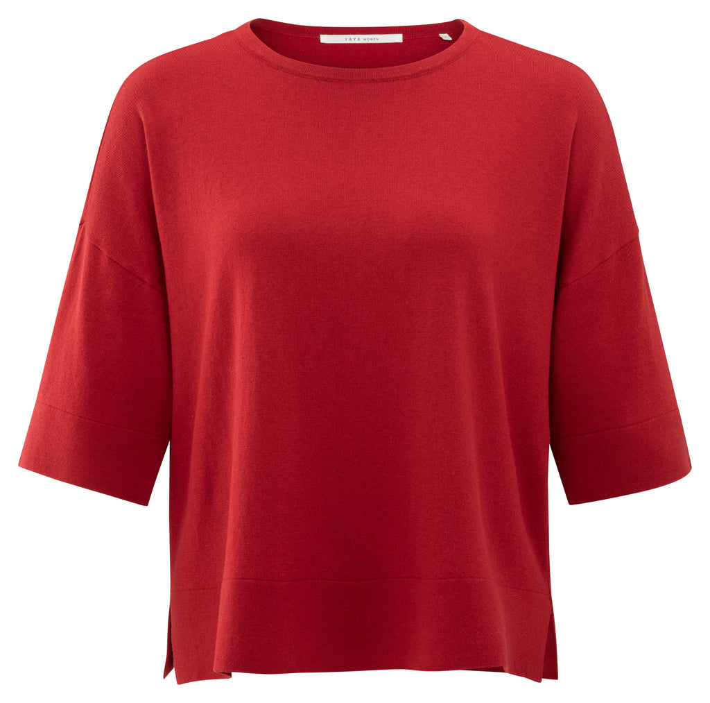 YAYA  Oversized Fine Knitted T-Shirt