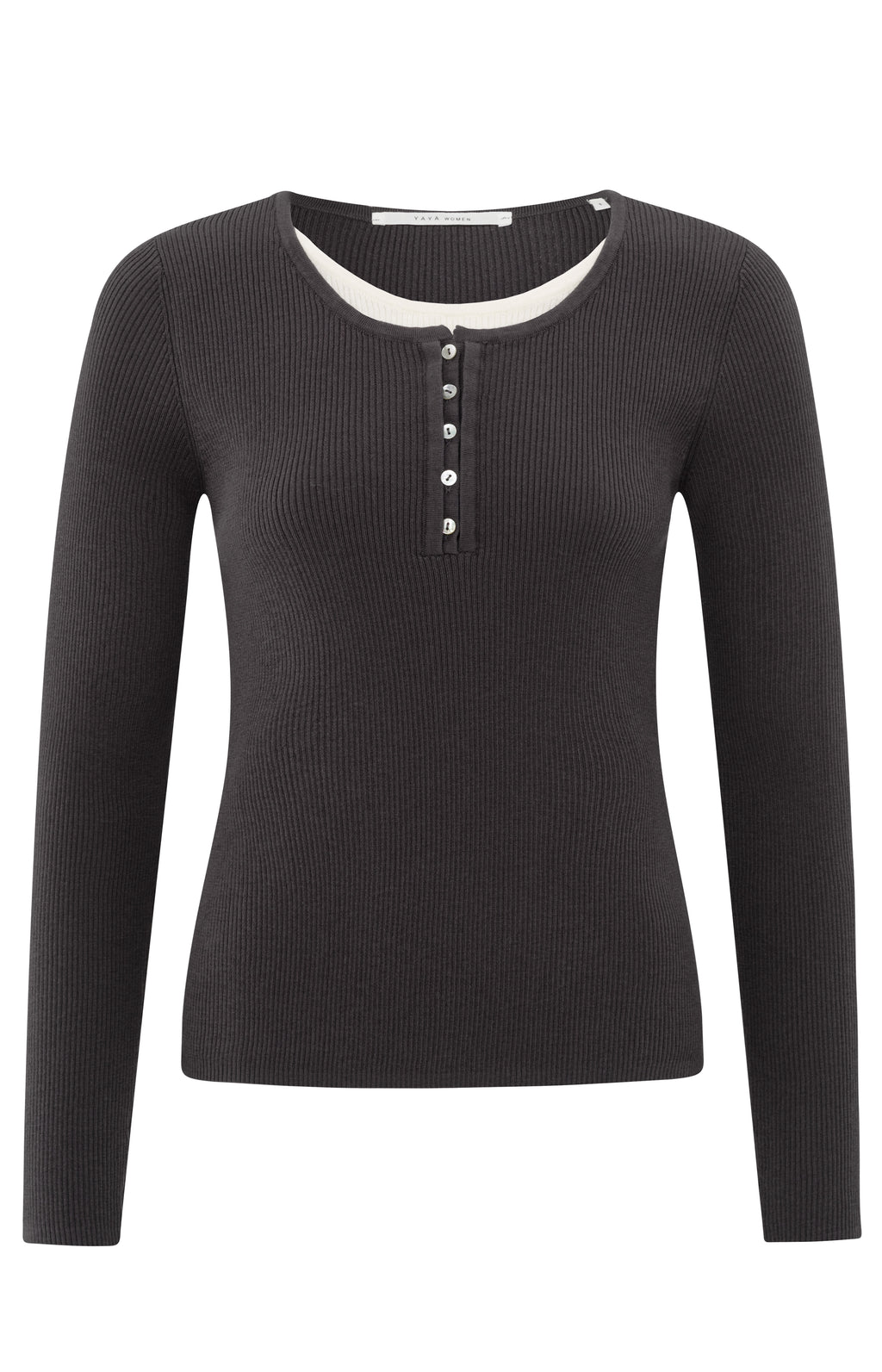 YAYA Phantom Dessin Long Sleeve with Button Detailing in the front