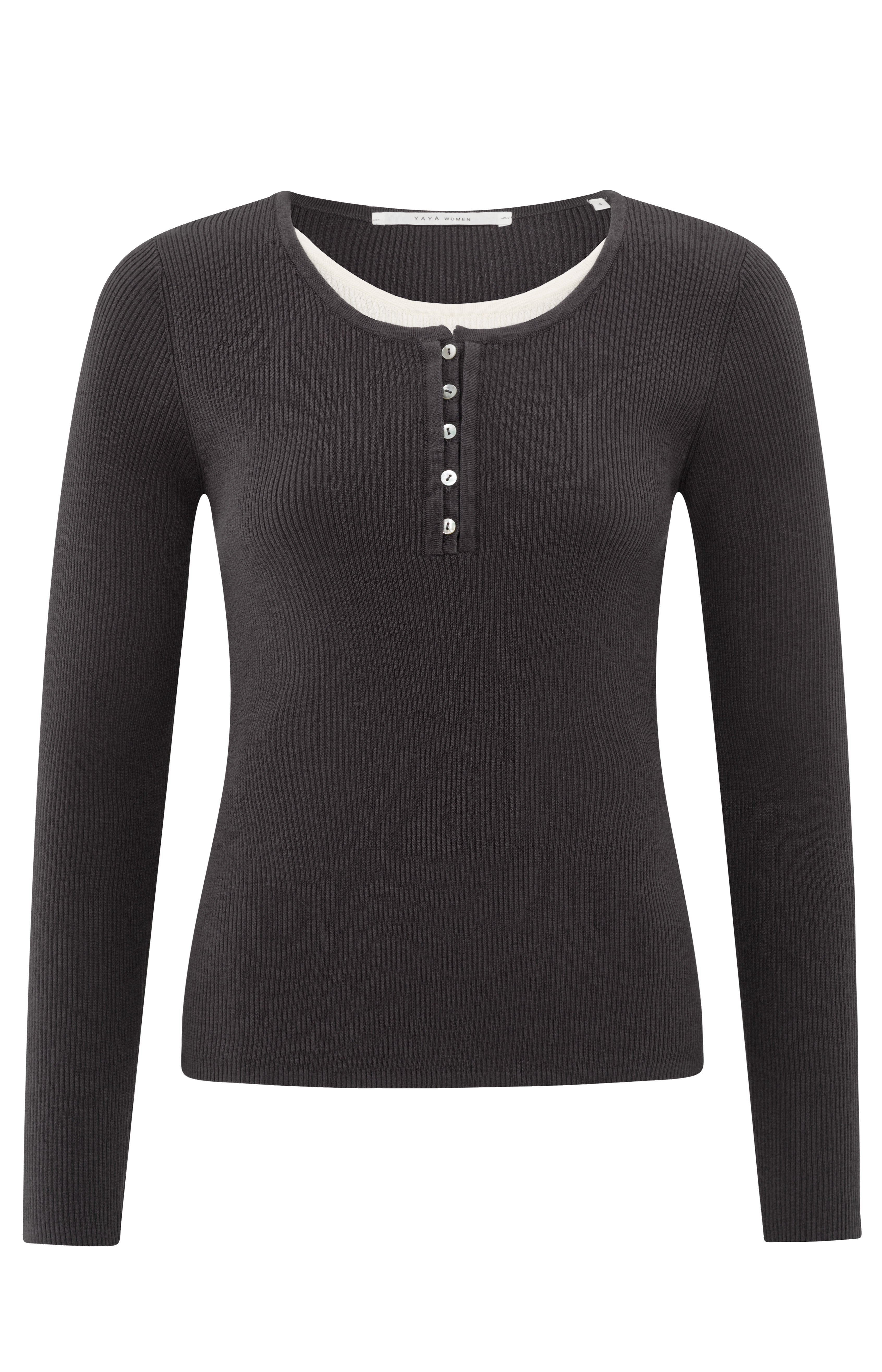 YAYA Phantom Dessin Long Sleeve with Button Detailing in the front
