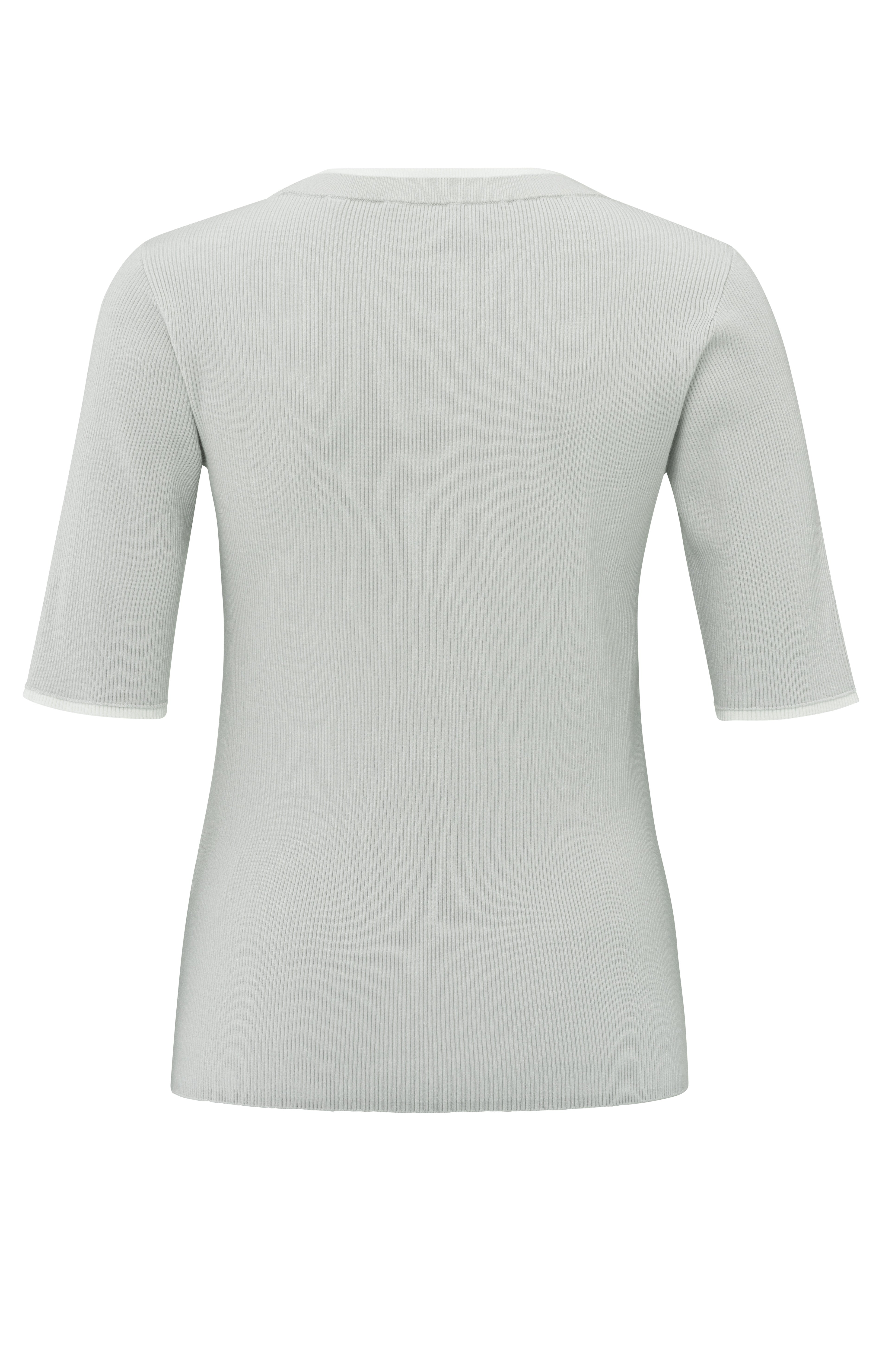 YAYA Ribbed Grey Melange Top