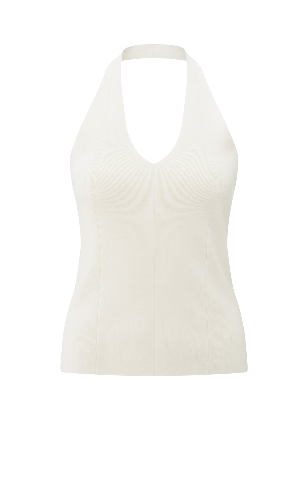 YAYA Knitted Fitted Halter Top