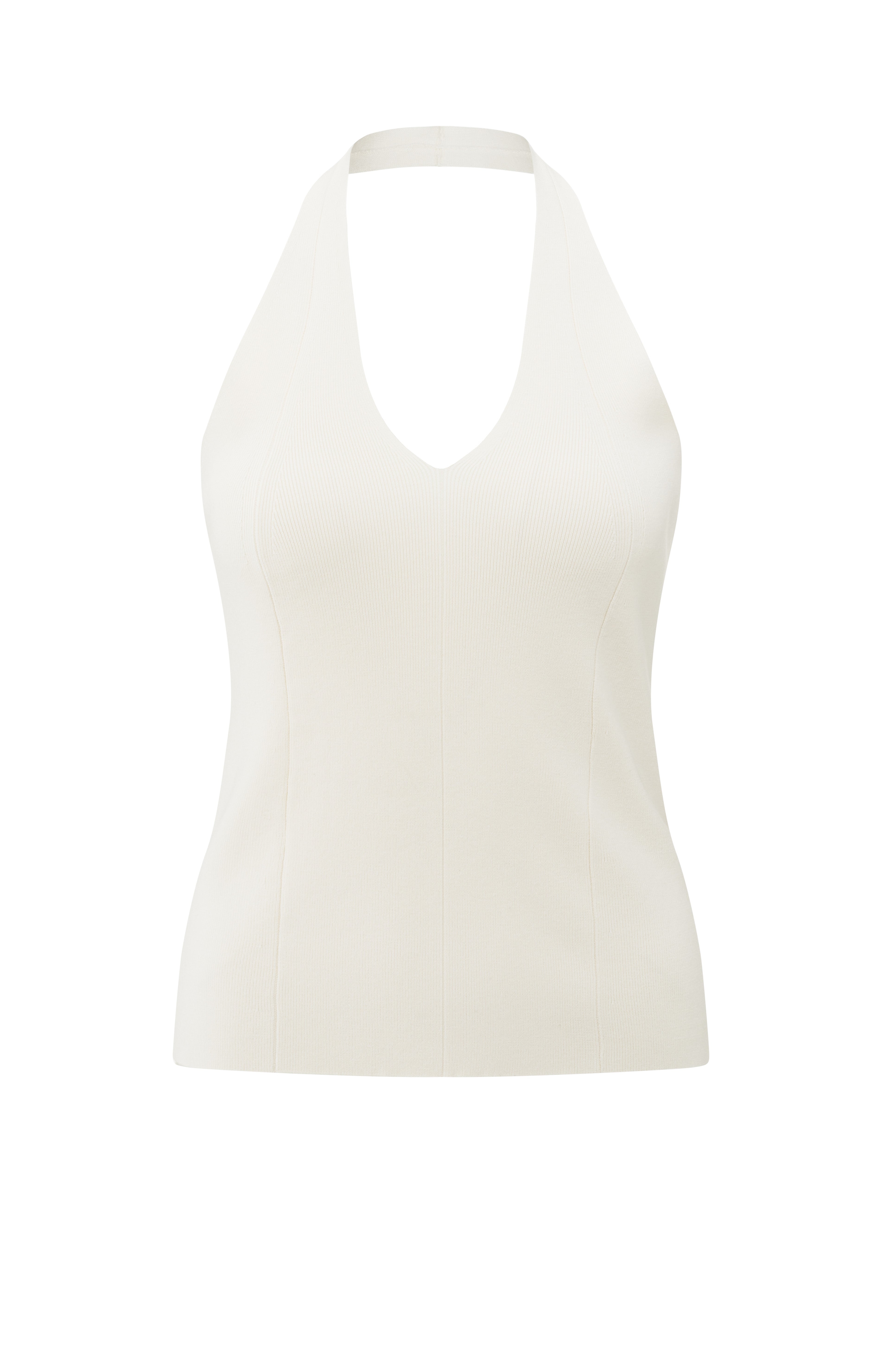 YAYA Knitted Fitted Halter Top