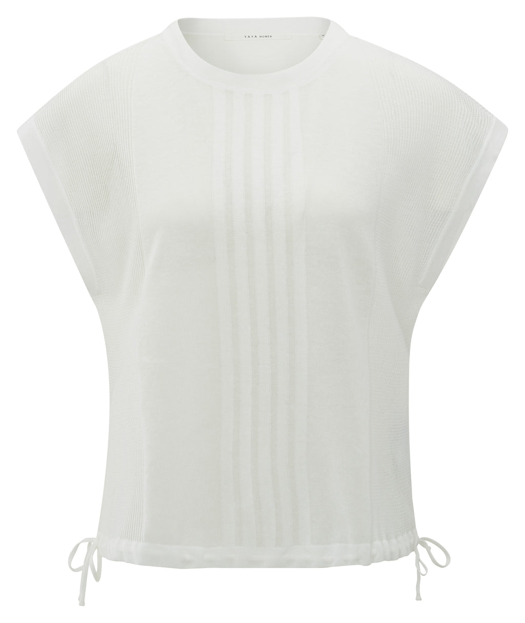 YAYA Sleeveless Mixed Textures Swea