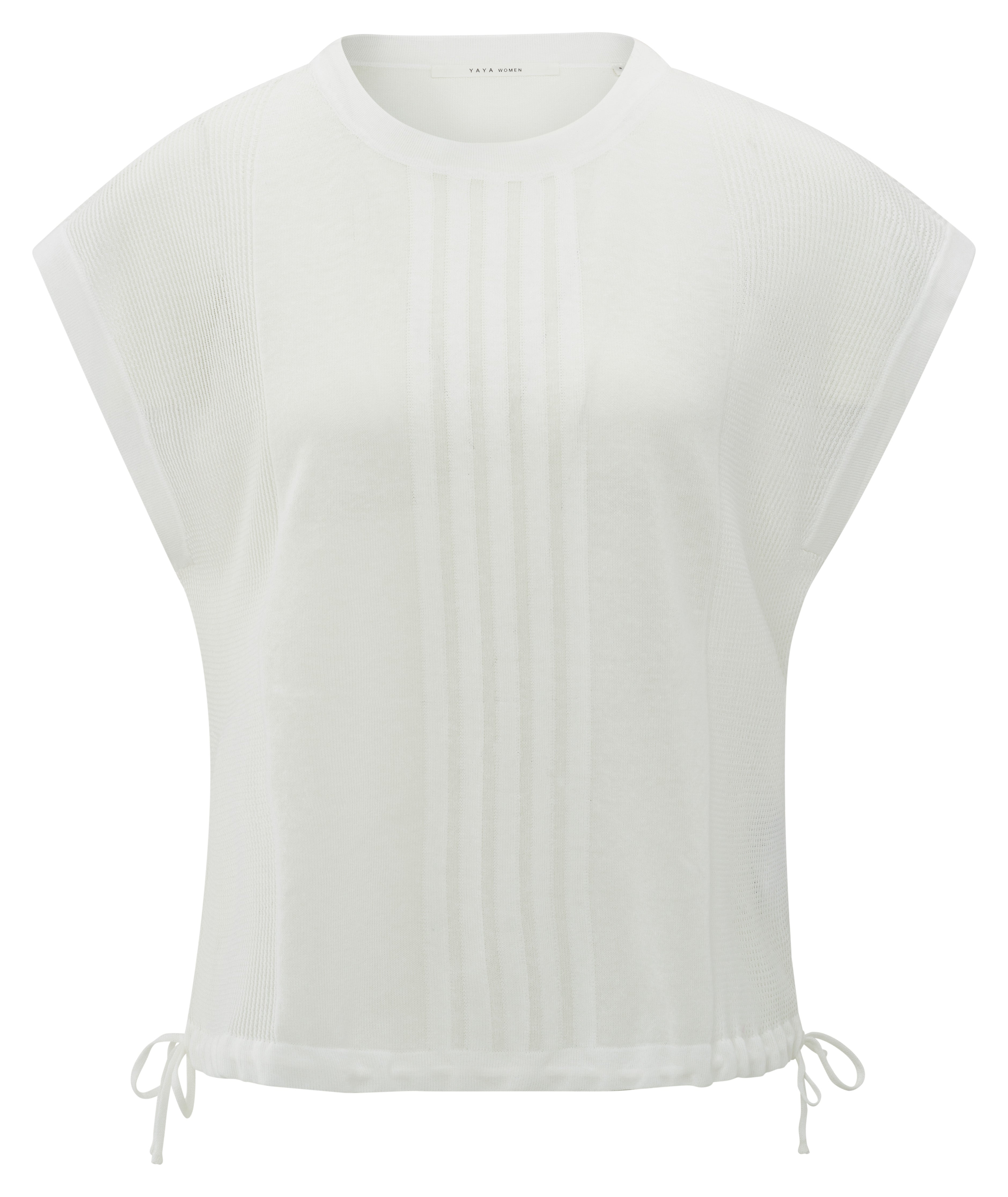 YAYA Sleeveless Mixed Textures Swea