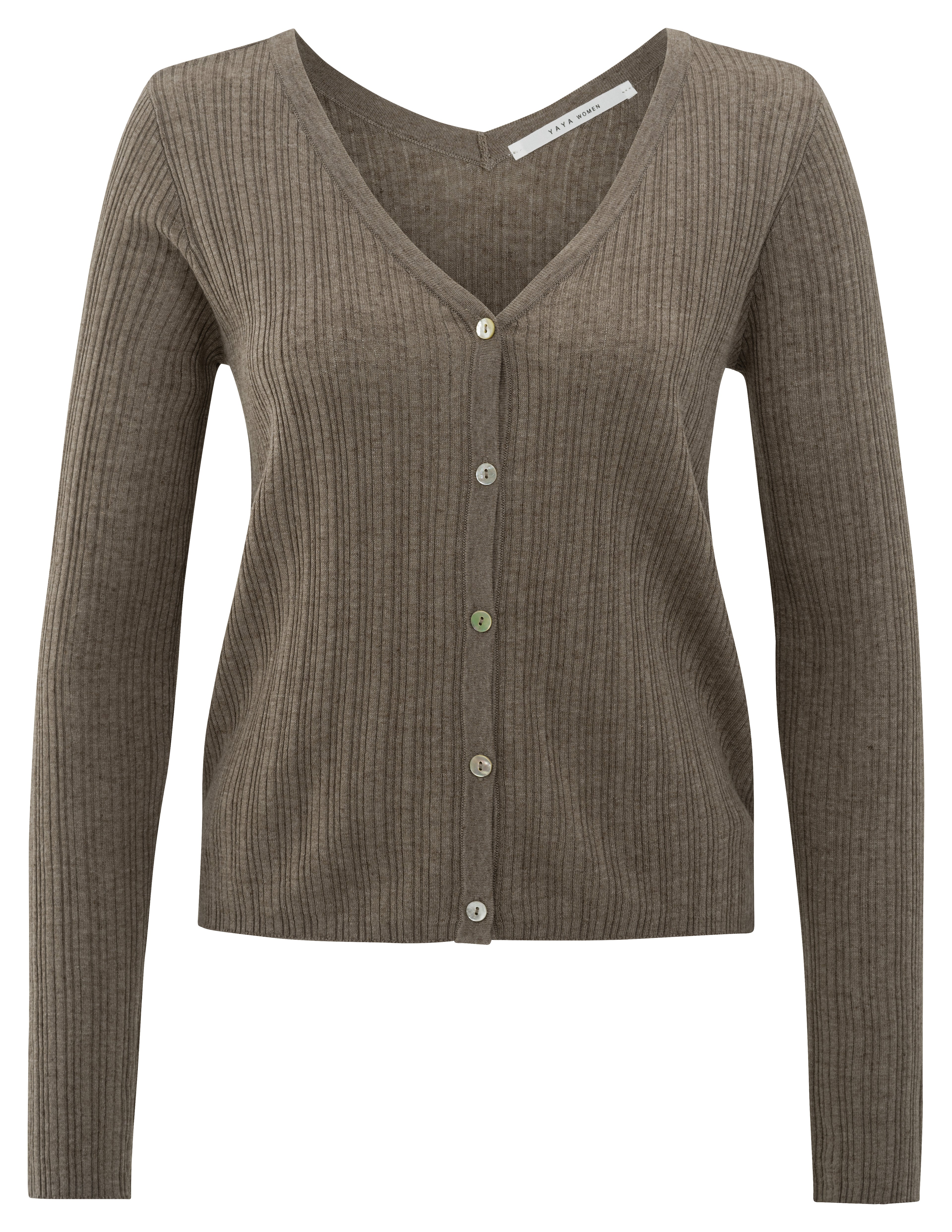 YAYA Fine Rib Knitted Cardigan