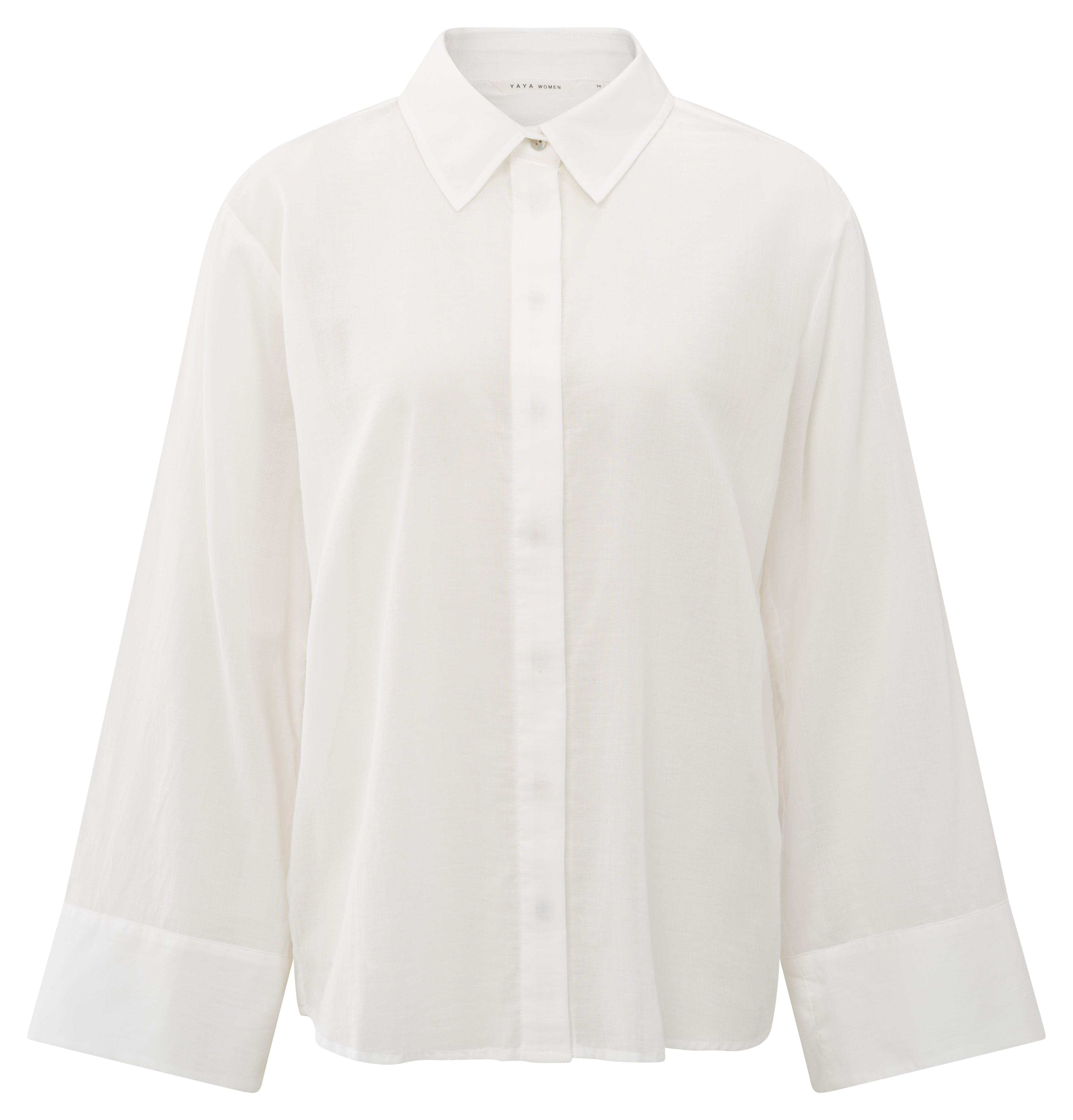 YAYA Sheer Boyfriend Shirt With Button