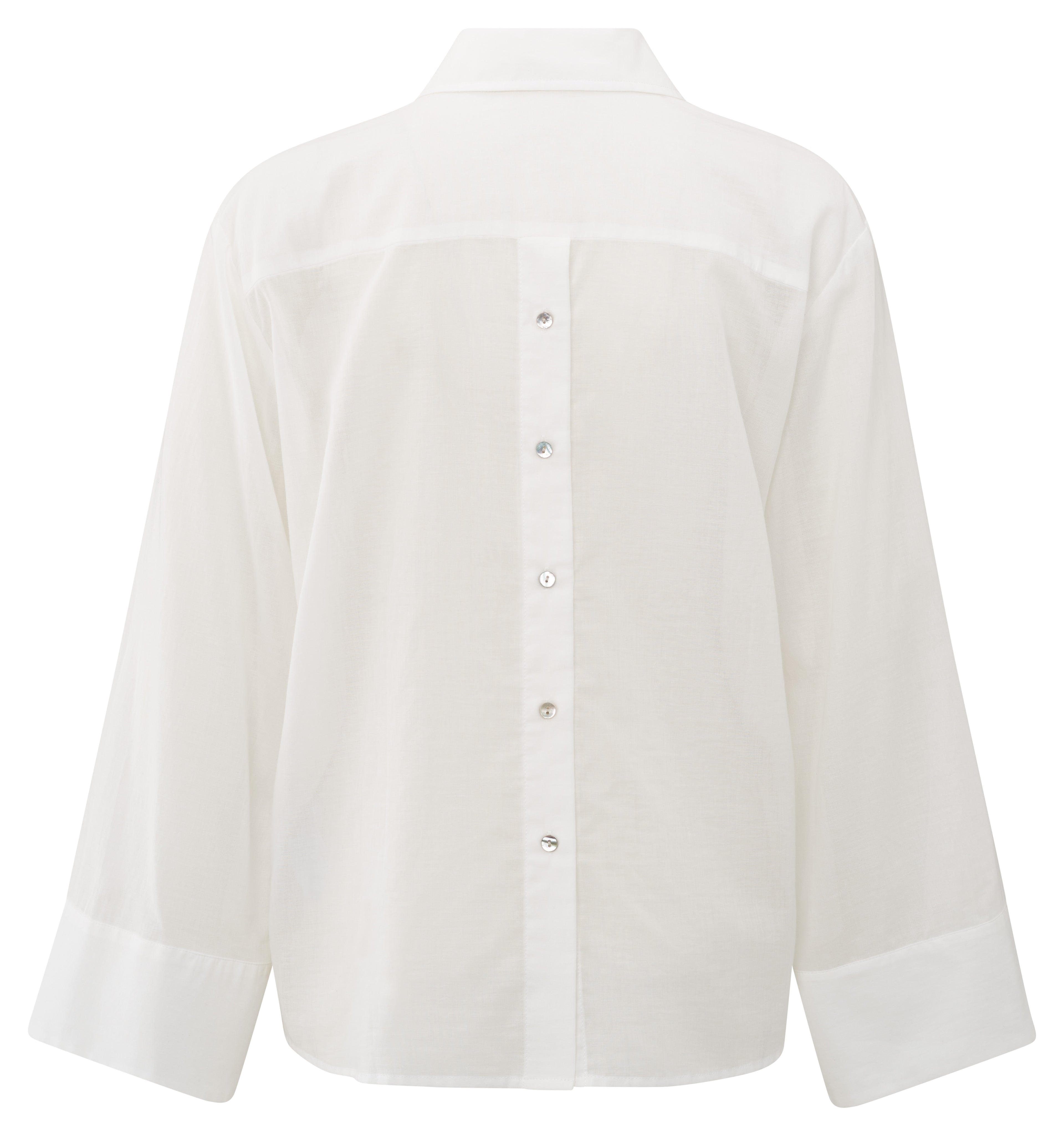 YAYA Sheer Boyfriend Shirt With Button