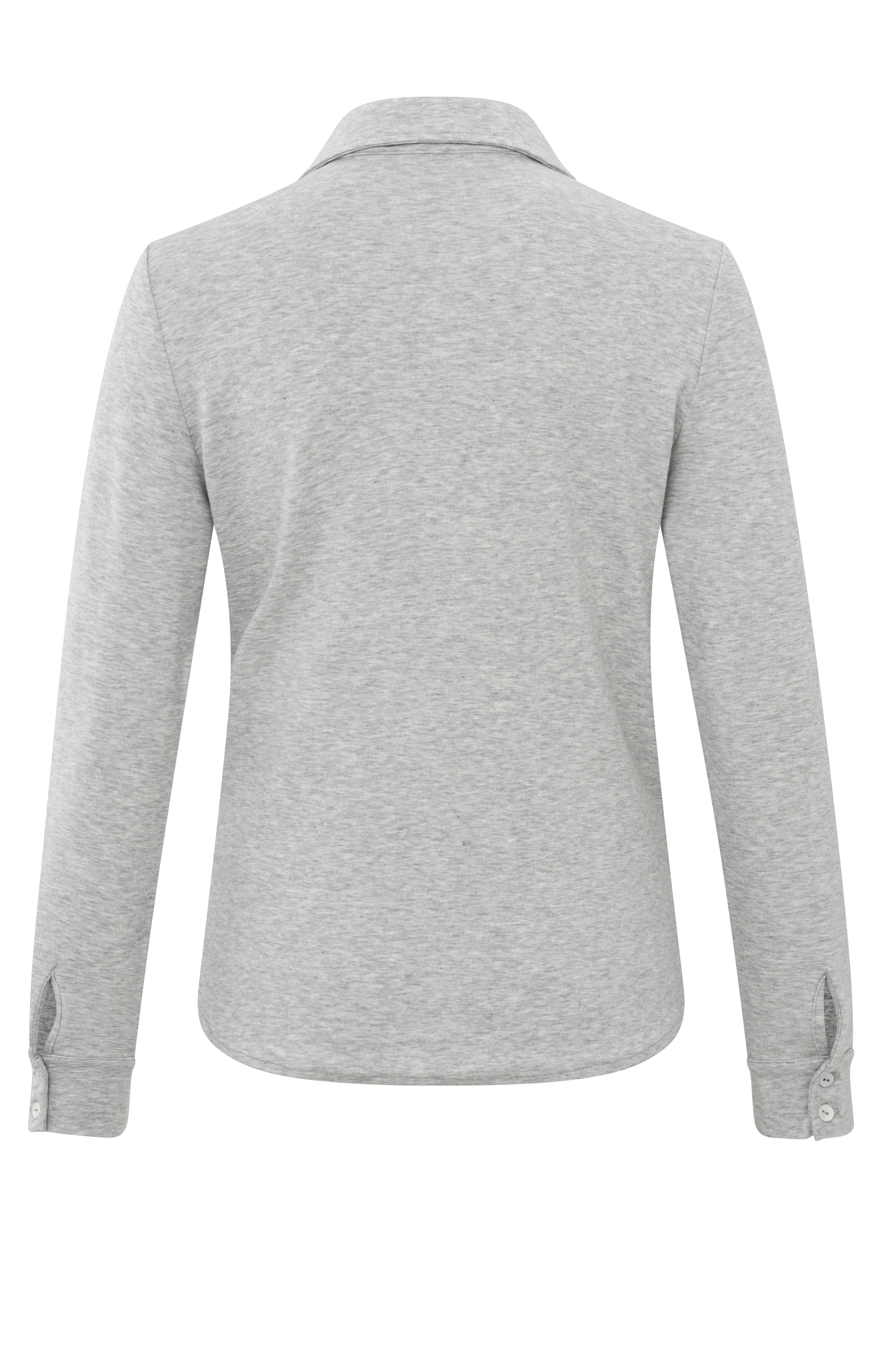 YAYA Sky Grey Melange Collar Long Sleeve