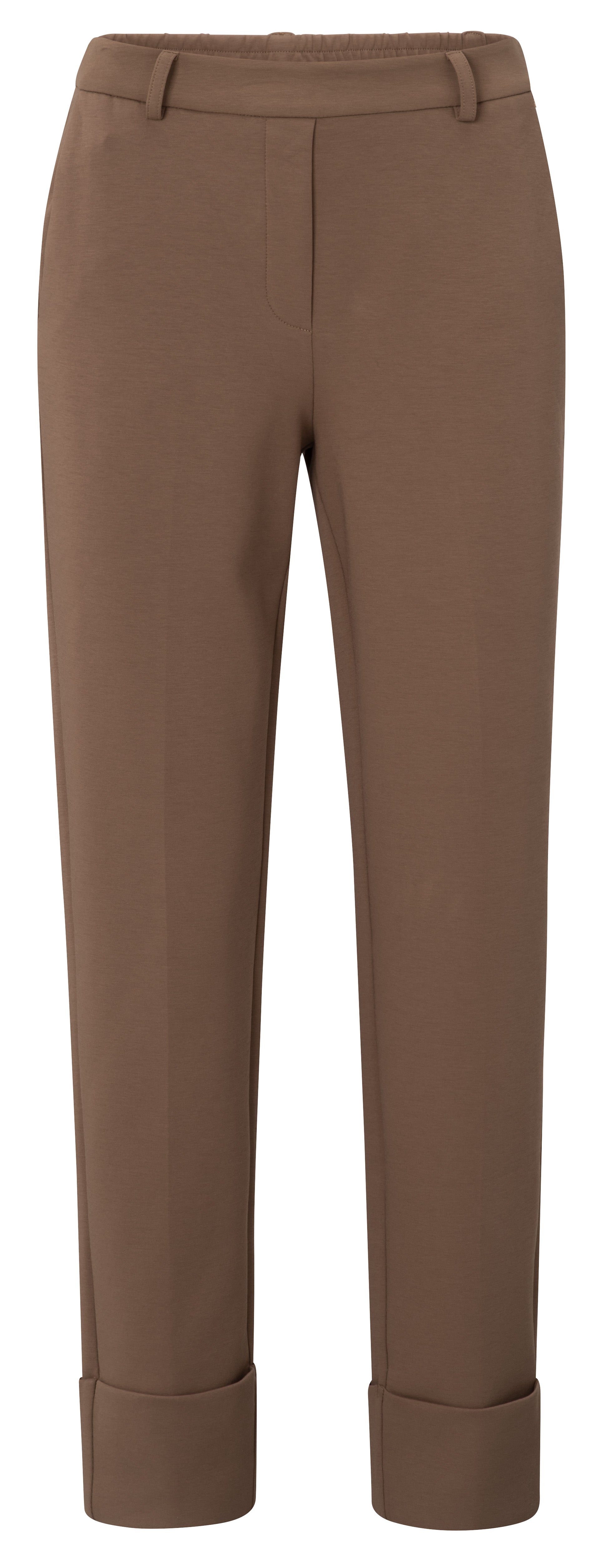 YAYA Jersey trousers with fixed turned-up hem