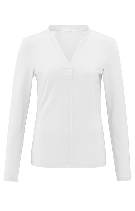 YAYA Jersey Henley Top With Long Sleeves