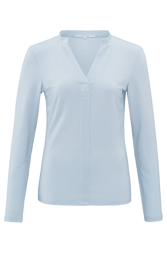 YAYA Jersey Henley Top With Long Sleeves