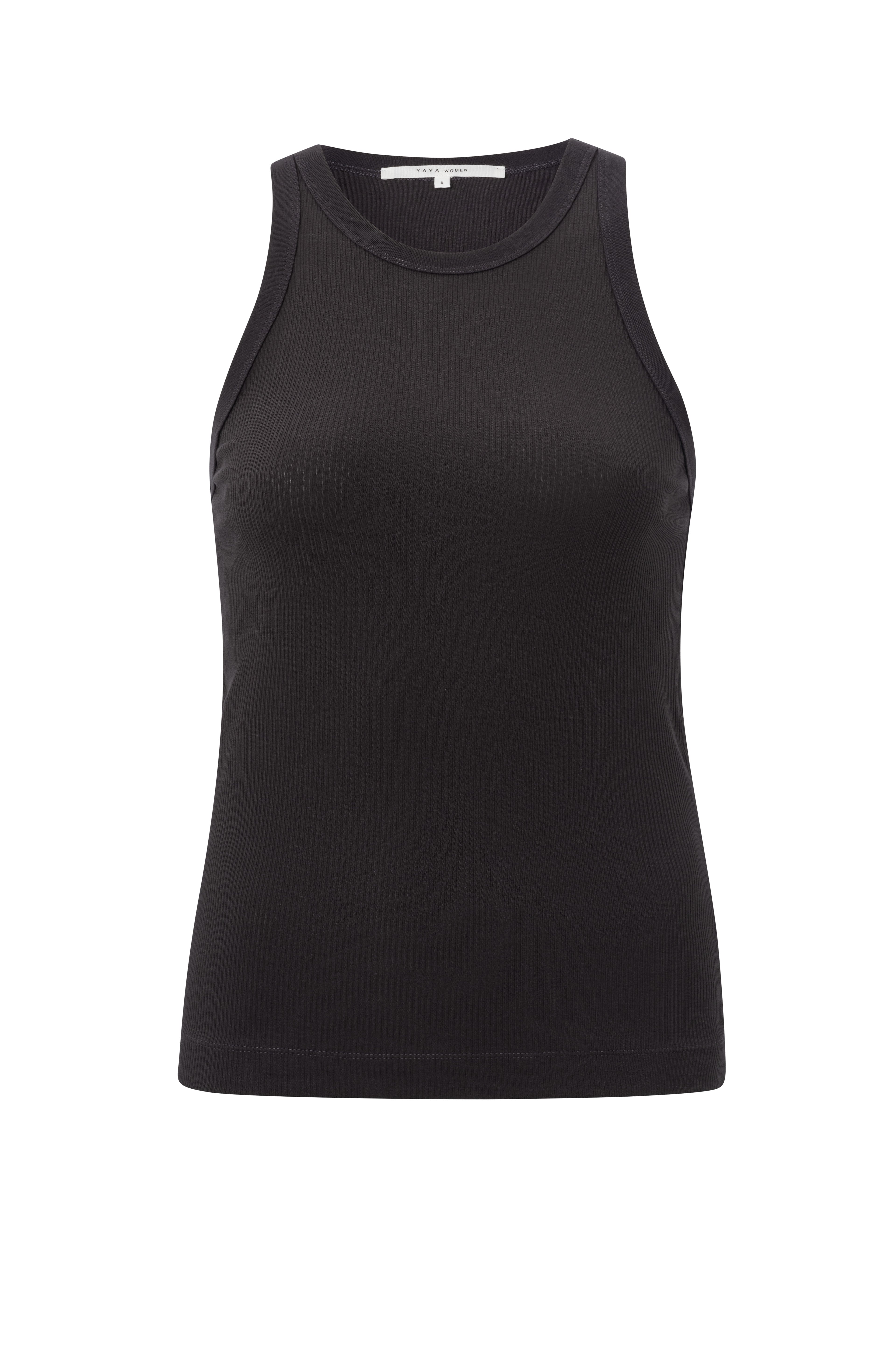 YAYA Ribbed Singlet Phantom