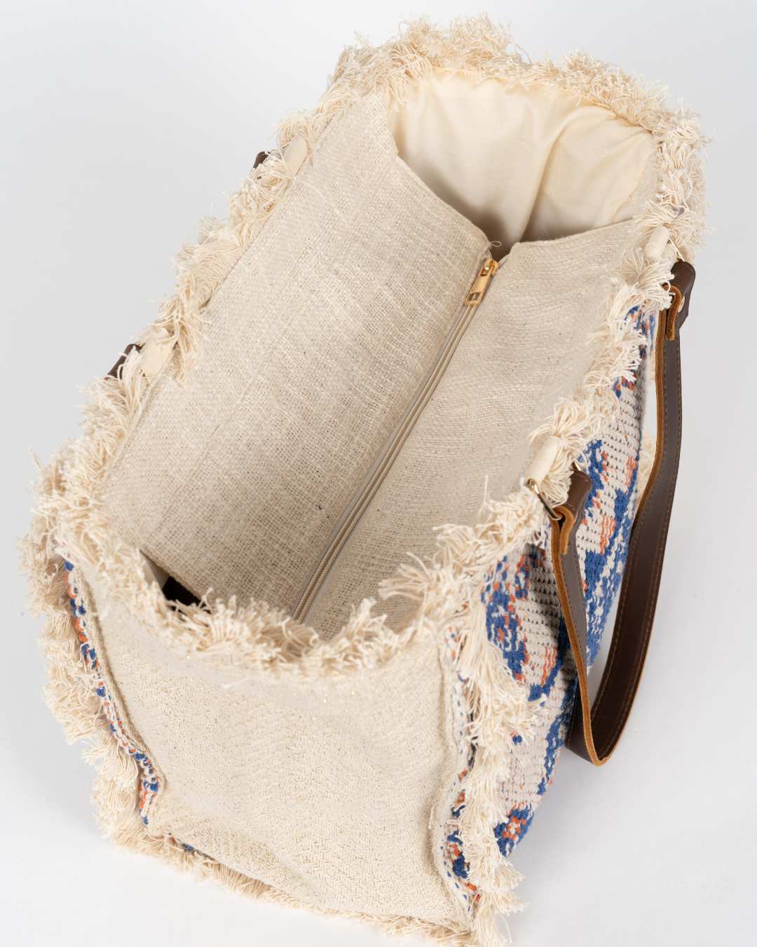 Piti Cuiti Guadalupe Shopper in Blue and Pink