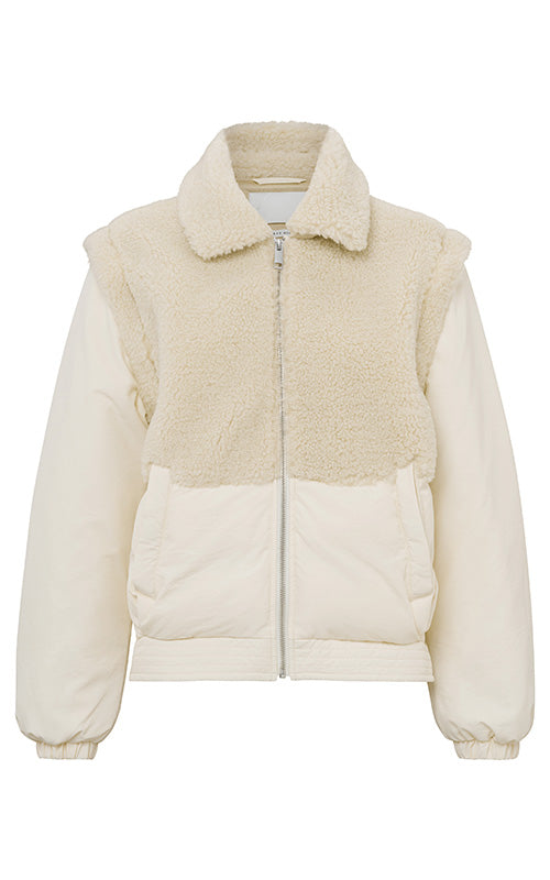 YAYA Bomber With Teddy Details And Detachable Sleeves