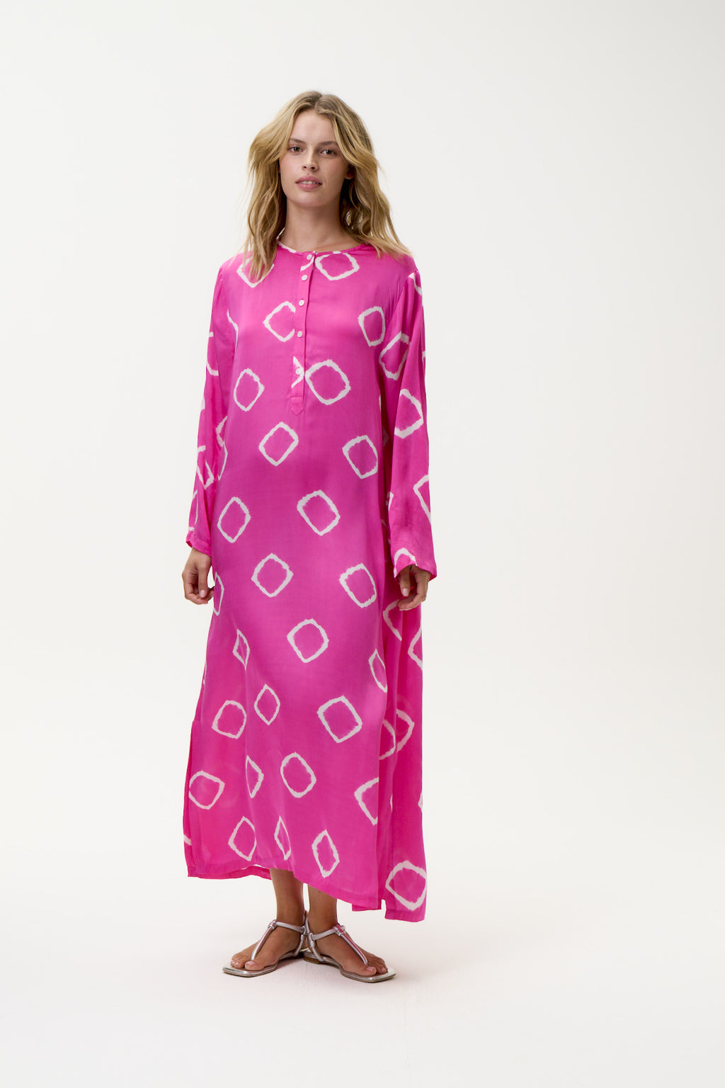One Season Atlas Cupro Llew Maxi - Hot Pink