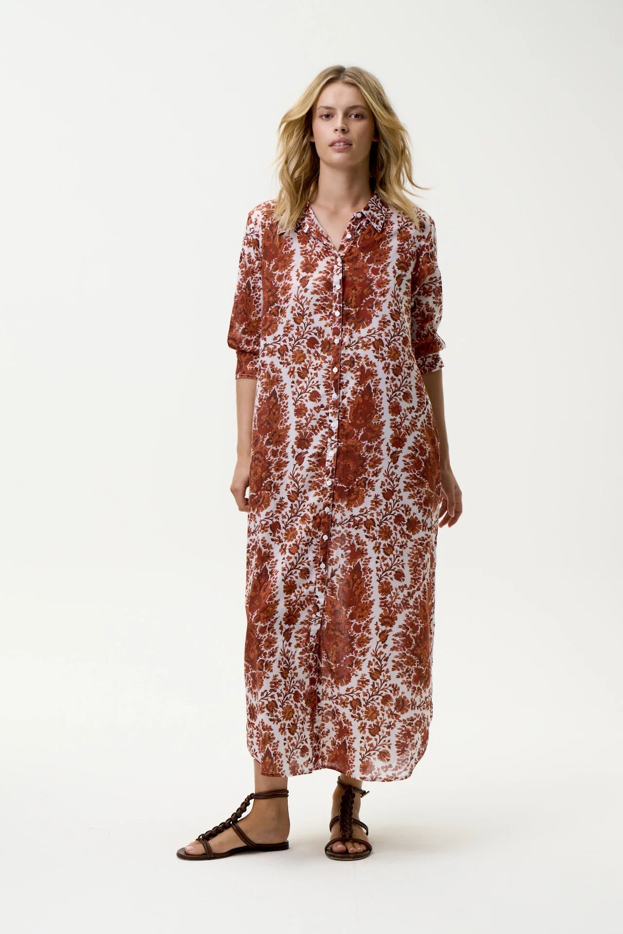 One Season Daisy-Pebble Beach-Cotton-Terracotta
