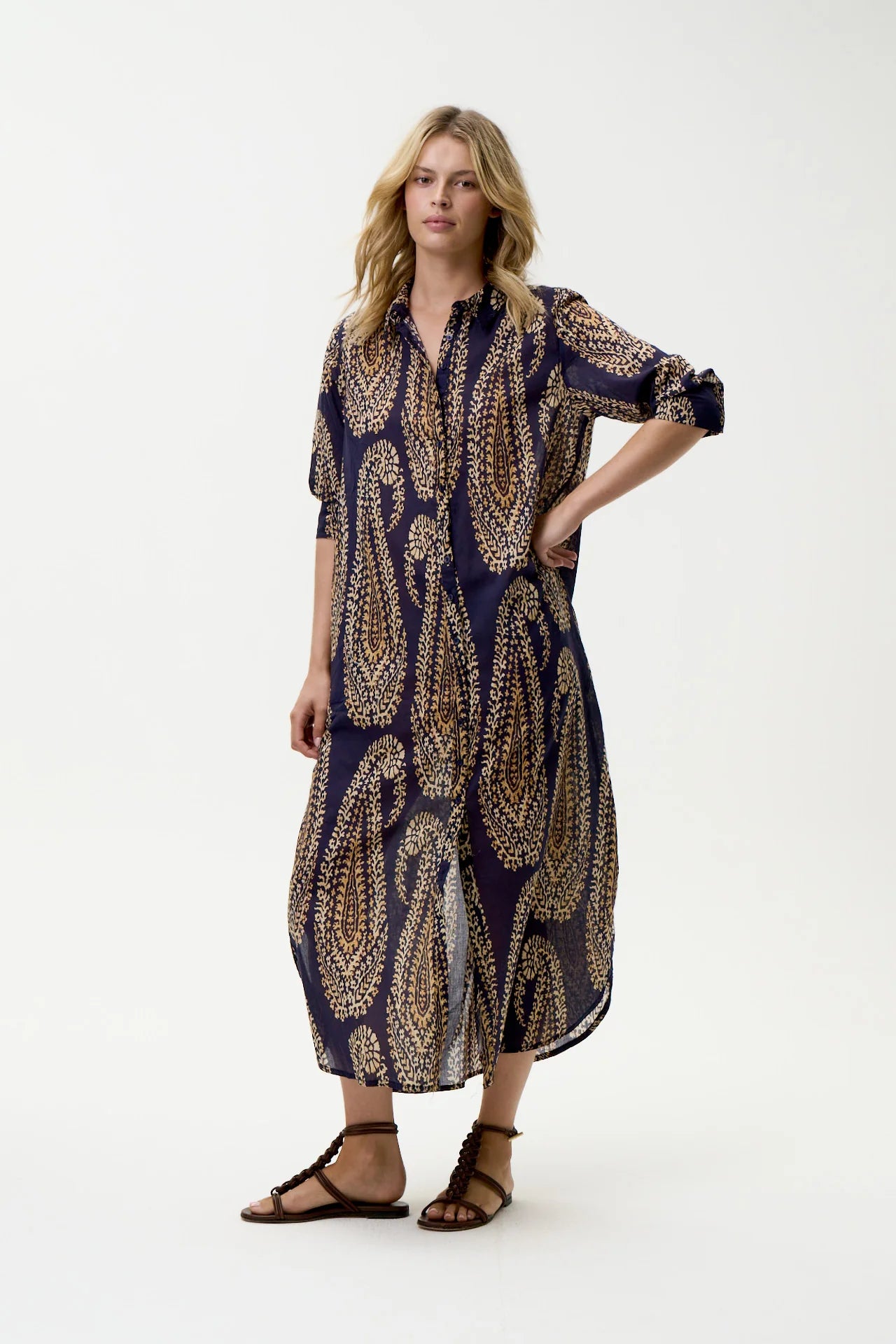 One Season Daisy-Provence-Cotton-Navy Paisley