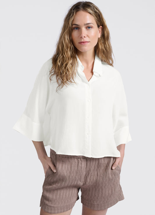 YAYA Cropped Loose Fit Blouse