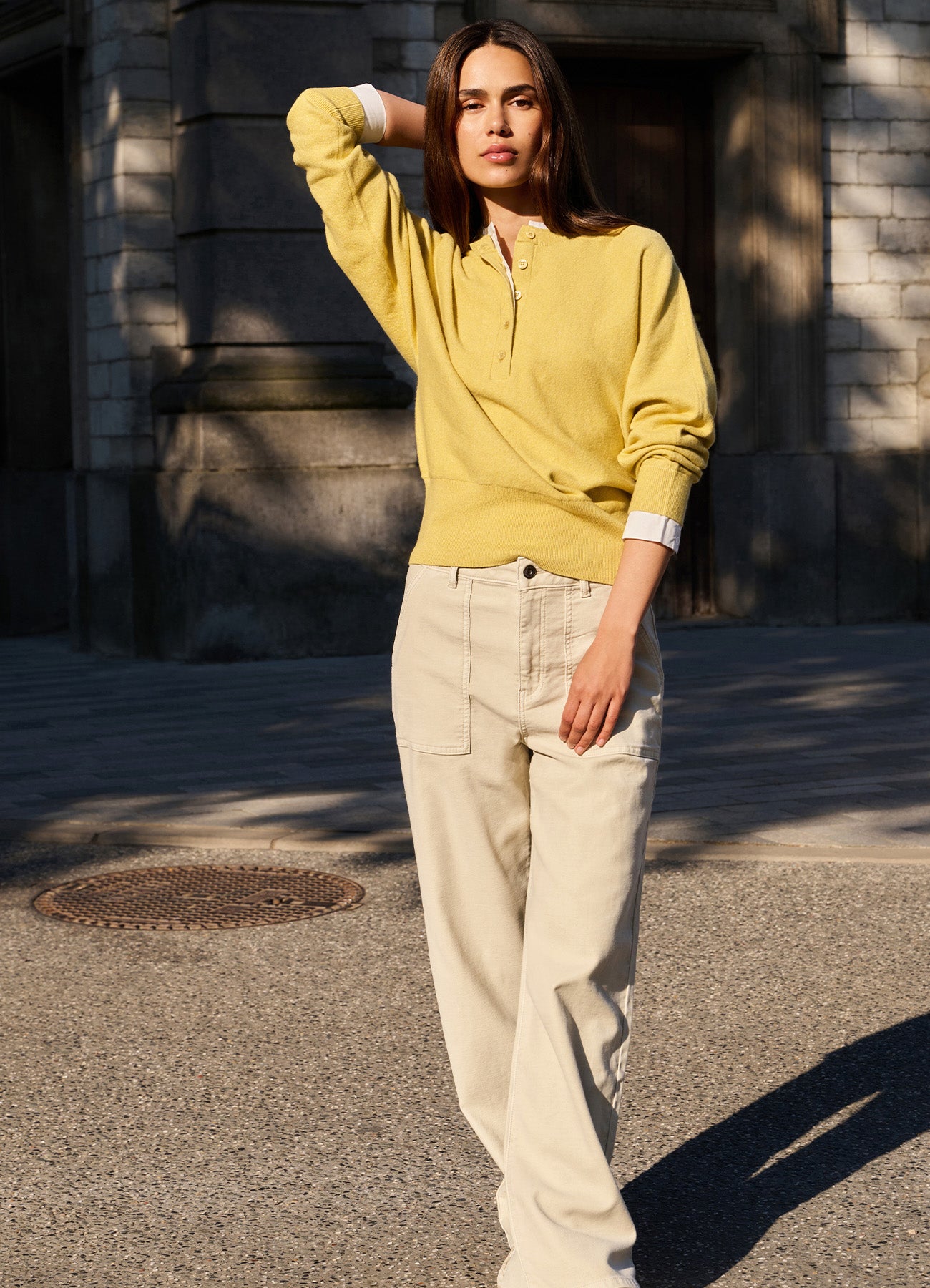YAYA Woven Cargo Trousers With Straight Leg