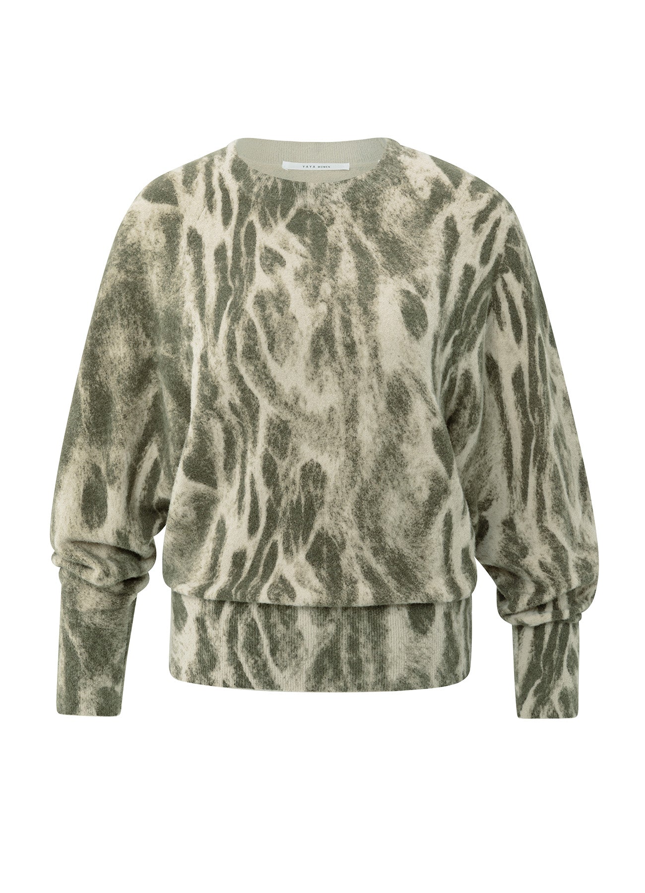 YAYA Pale Khaki Beige Dessin Sweater