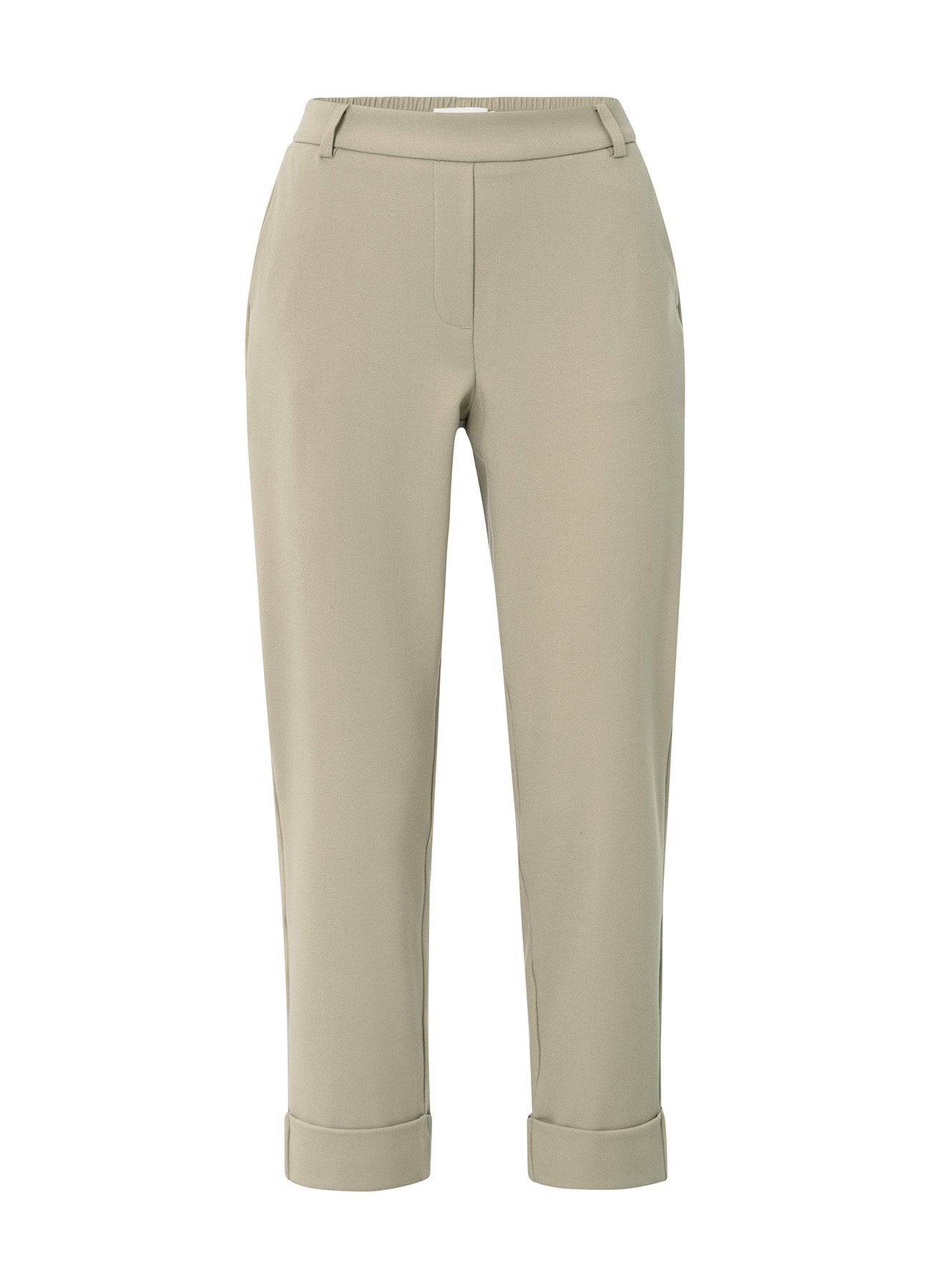 YAYA Pantalon With Elastic Waist - Sand Beige/Inkwell Blue