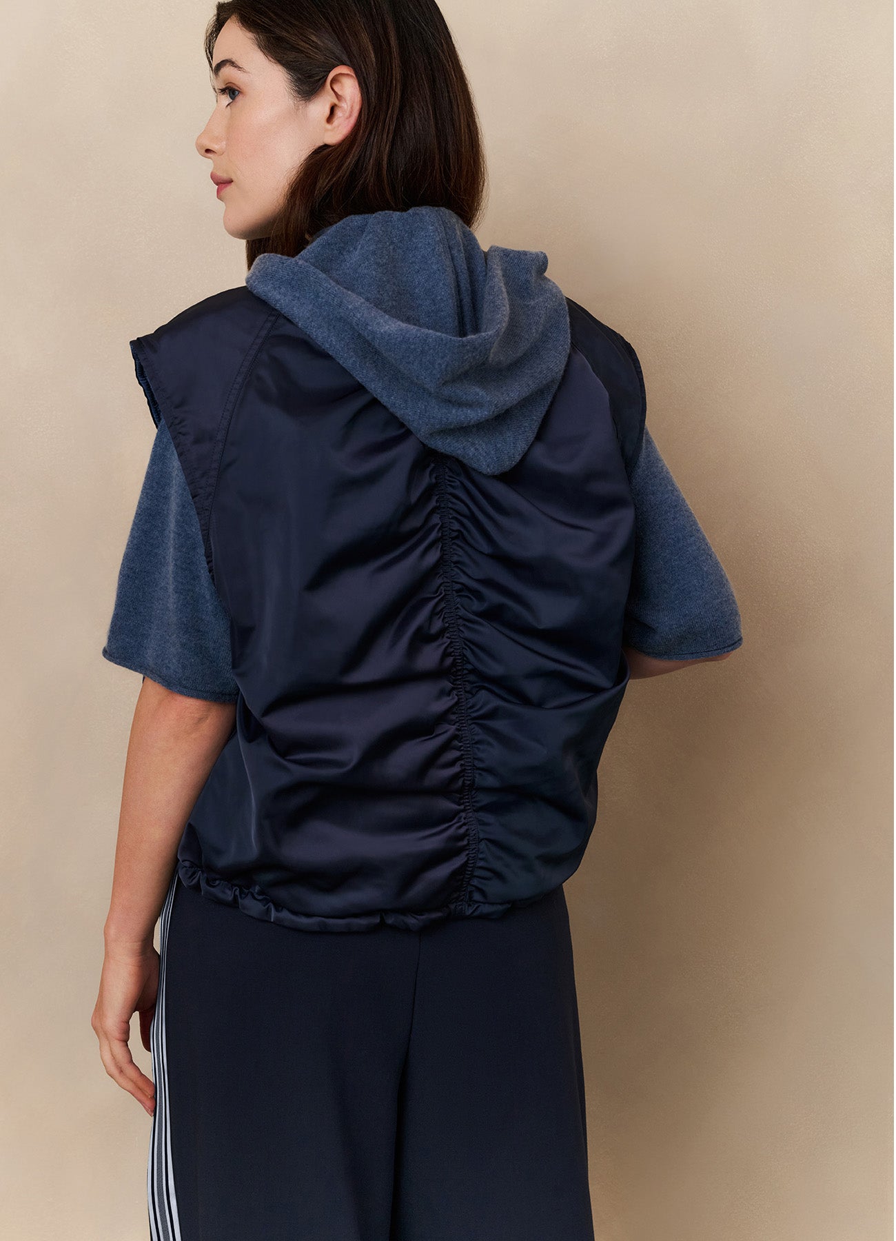 YAYA High Waist Wide Leg Trousers W Inkwell Blue