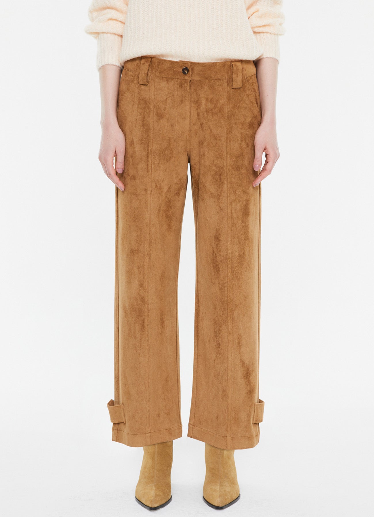 Andam Wide-leg ankle-length Trousers in Eco-suede