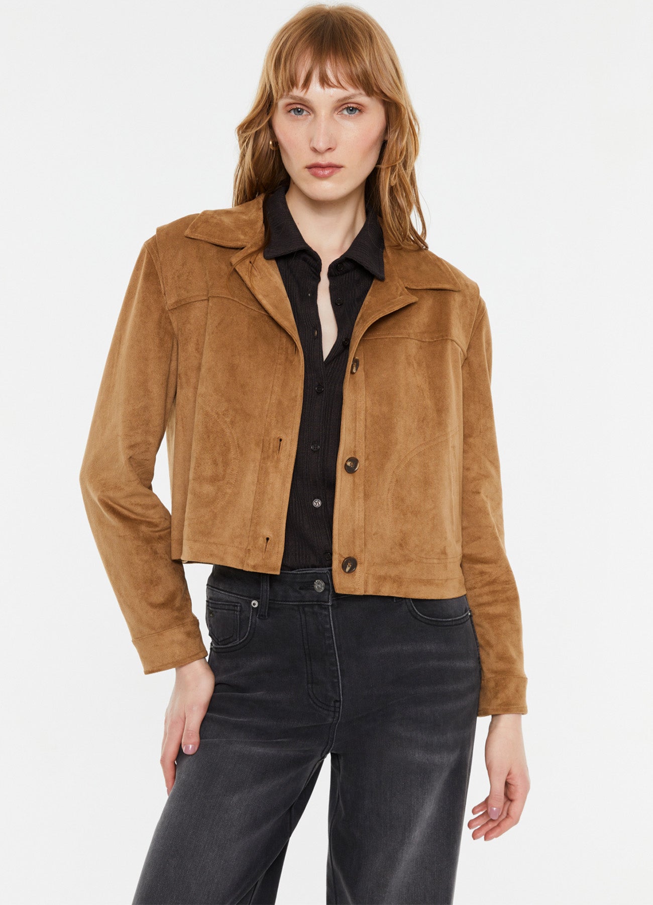 Andam Short Jacket with lined Eco-suede