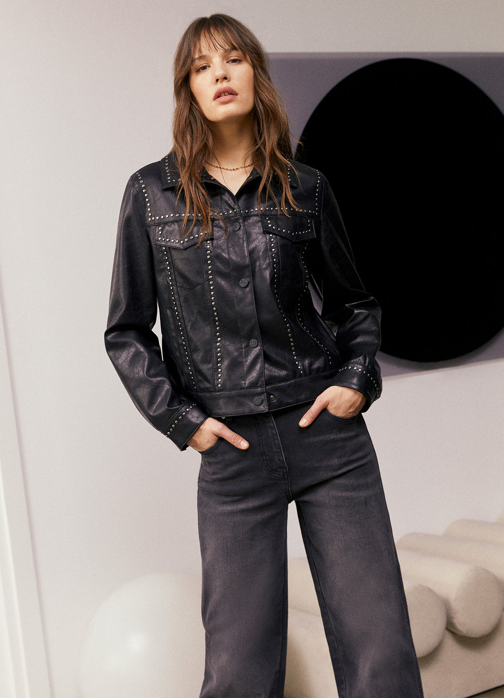 Andam Eco-leather Jacket with Studs