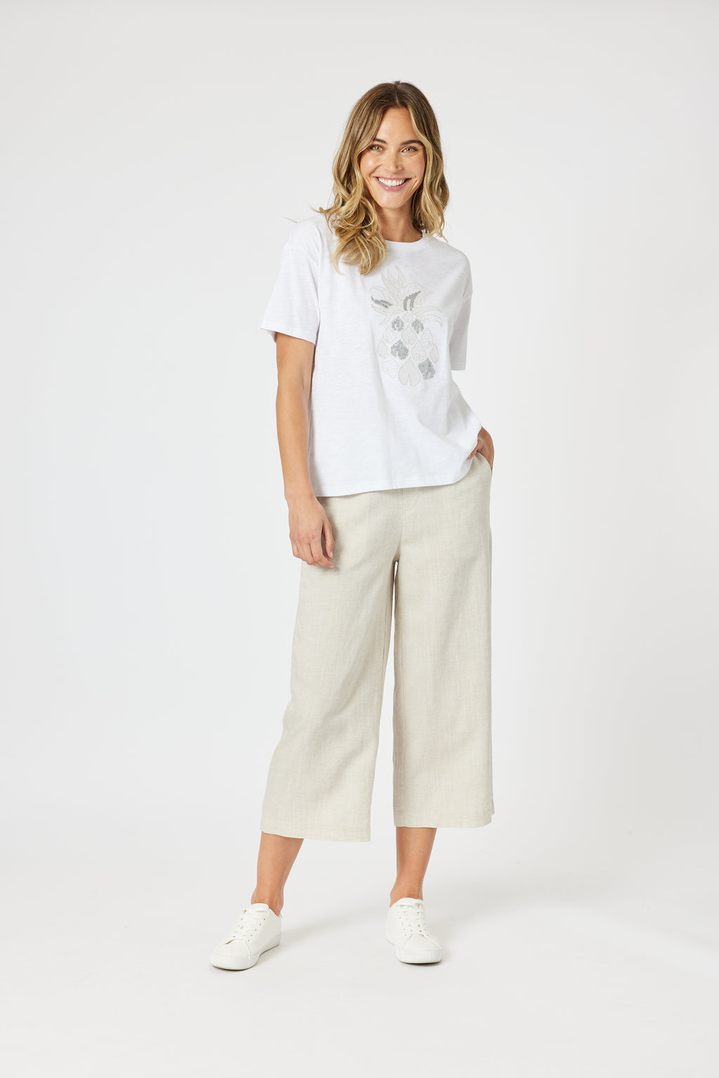 Gordon Smith Lino Wide Leg Pant - Natural
