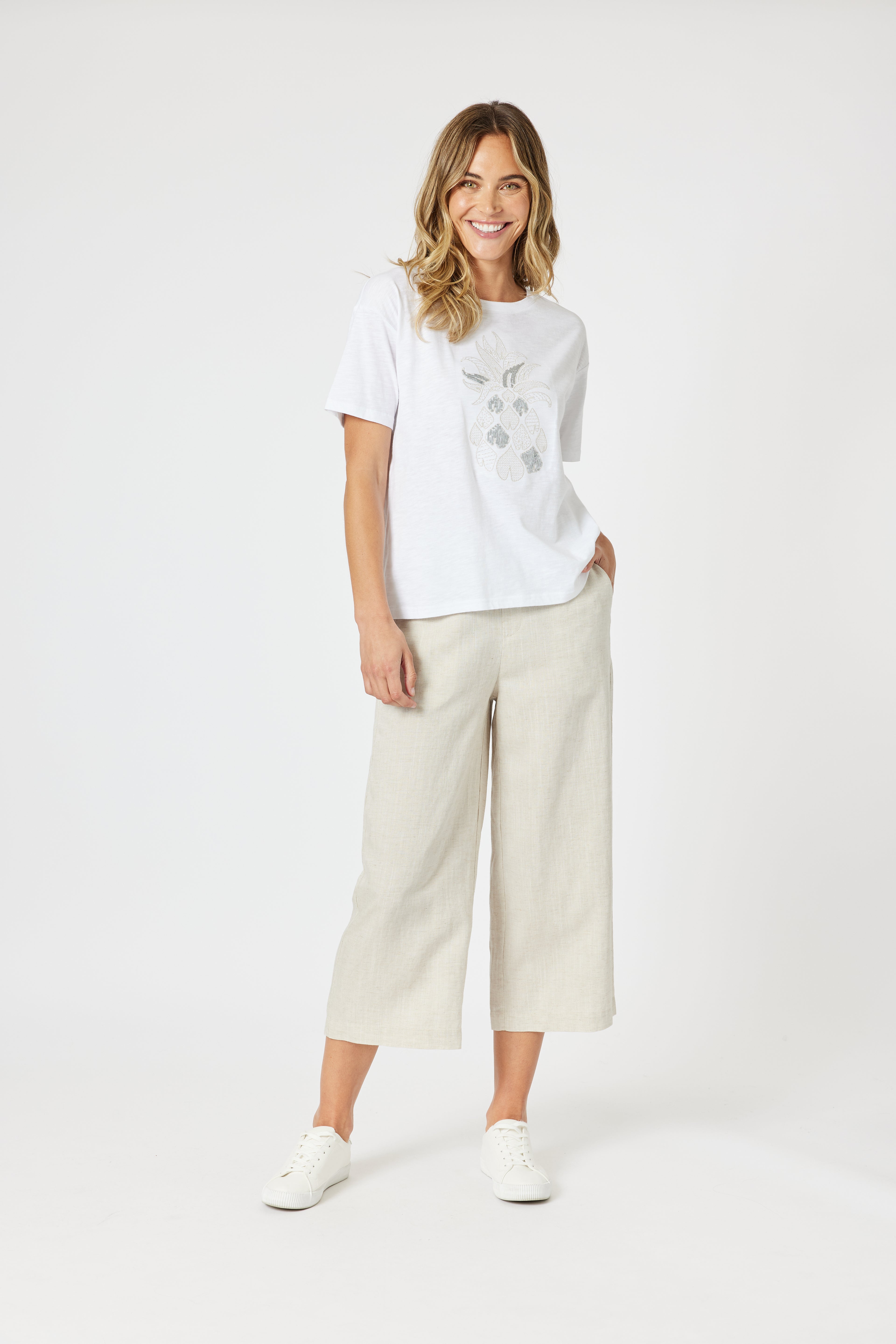 Gordon Smith Lino Wide Leg Pant - Natural