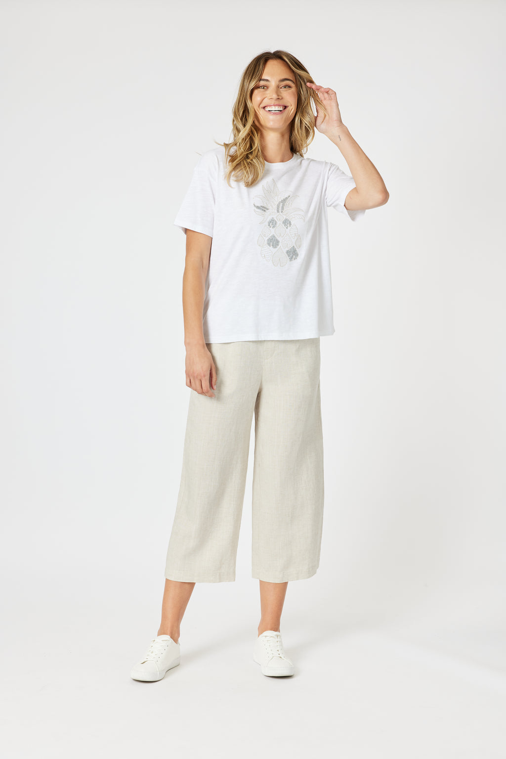Gordon Smith Lino Wide Leg Pant - Natural