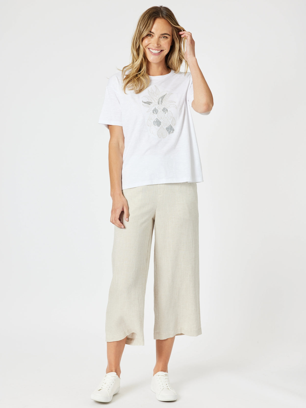 Gordon Smith Lino Wide Leg Pant - Natural