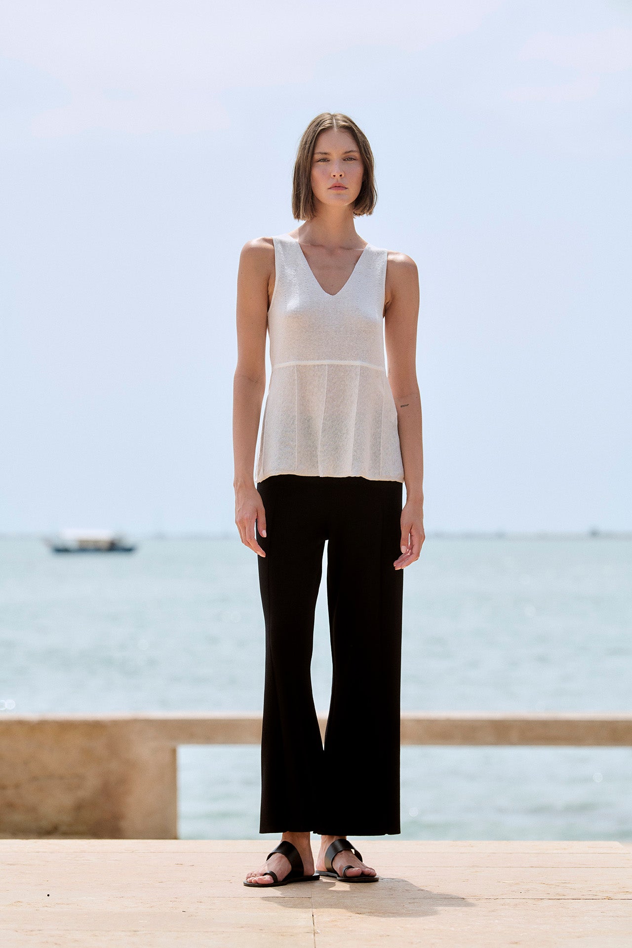 Sita Murt Ecru Sleeveless Top