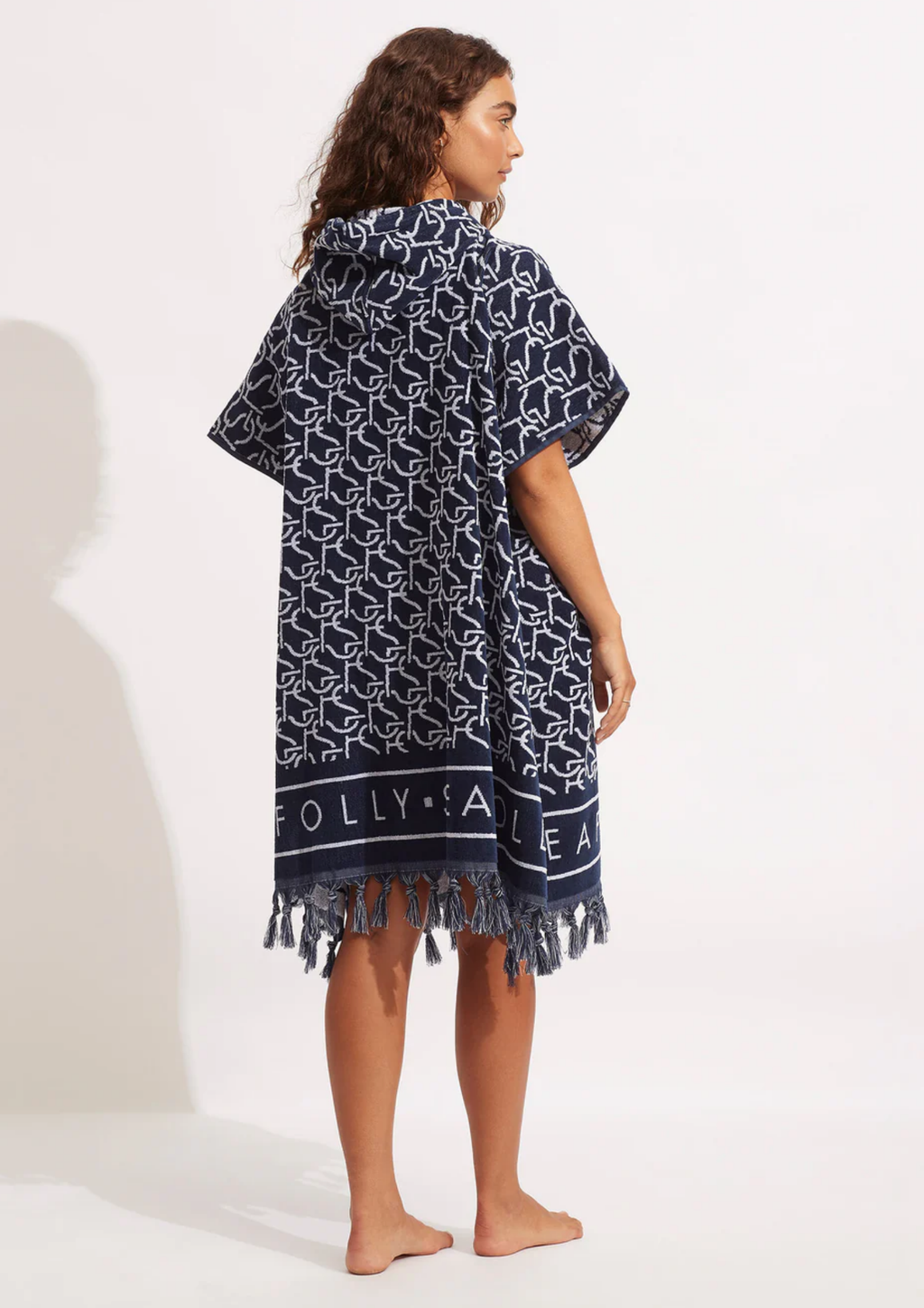 Seafolly SF Monogram Towel Poncho - True Navy